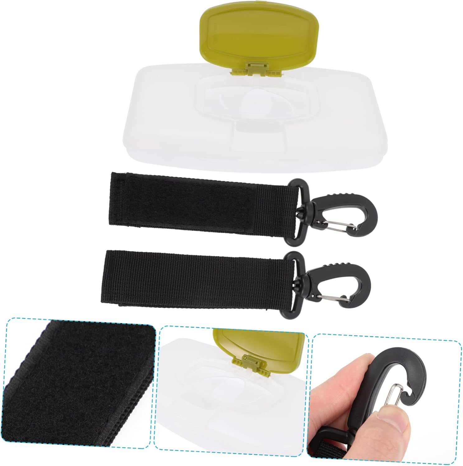 Abaodam Stroller Hook Wet Wipes Box Wipes Dispenser for Diaper Bag Easy Access image number 4