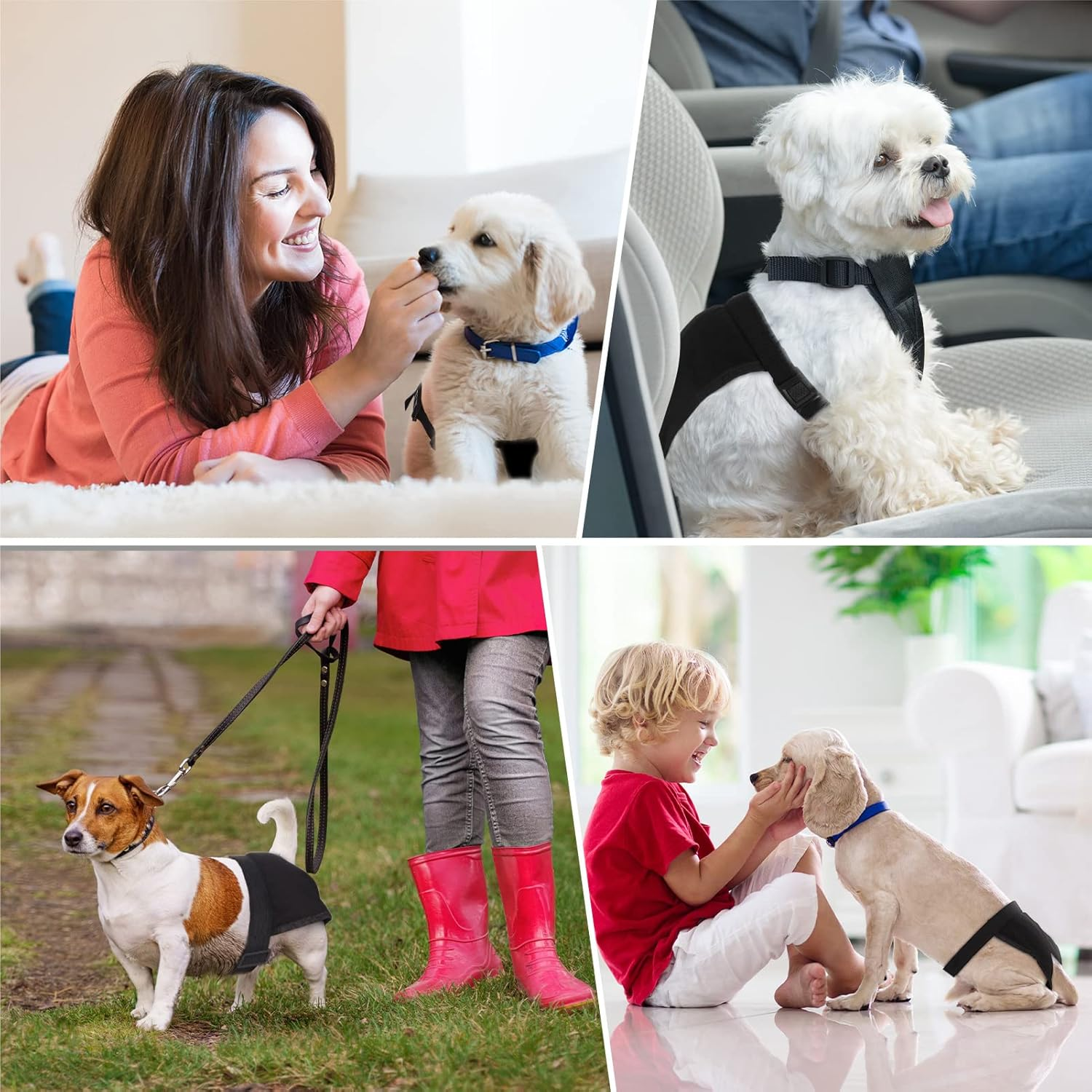 2 Pack Dog Sanitary Nappies Dog Underwear, Washable Wraps Panties for Female Pets, Dog Menstruation Underwear Dog Sanitary Nappies Period Underpants for Small Medium Large Dog image number 4