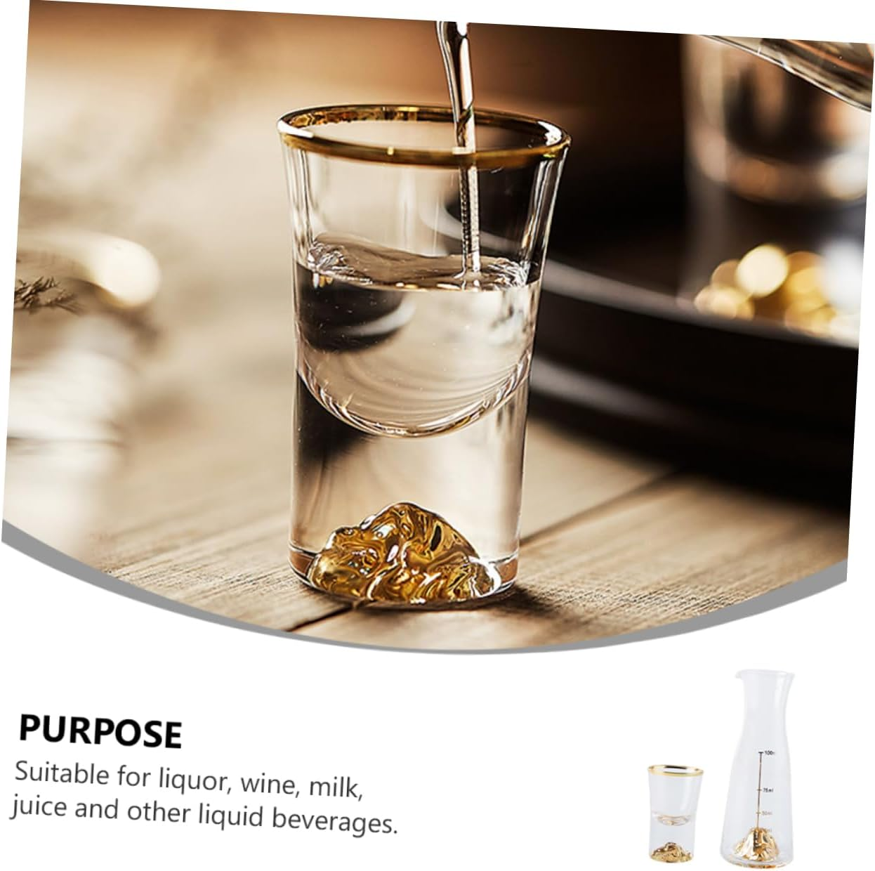 OKUMEYR White Wine Glass Glass Wine Bottle and Drinking Decanter for Home Use Includes Decanter for Easy Serving image number 4