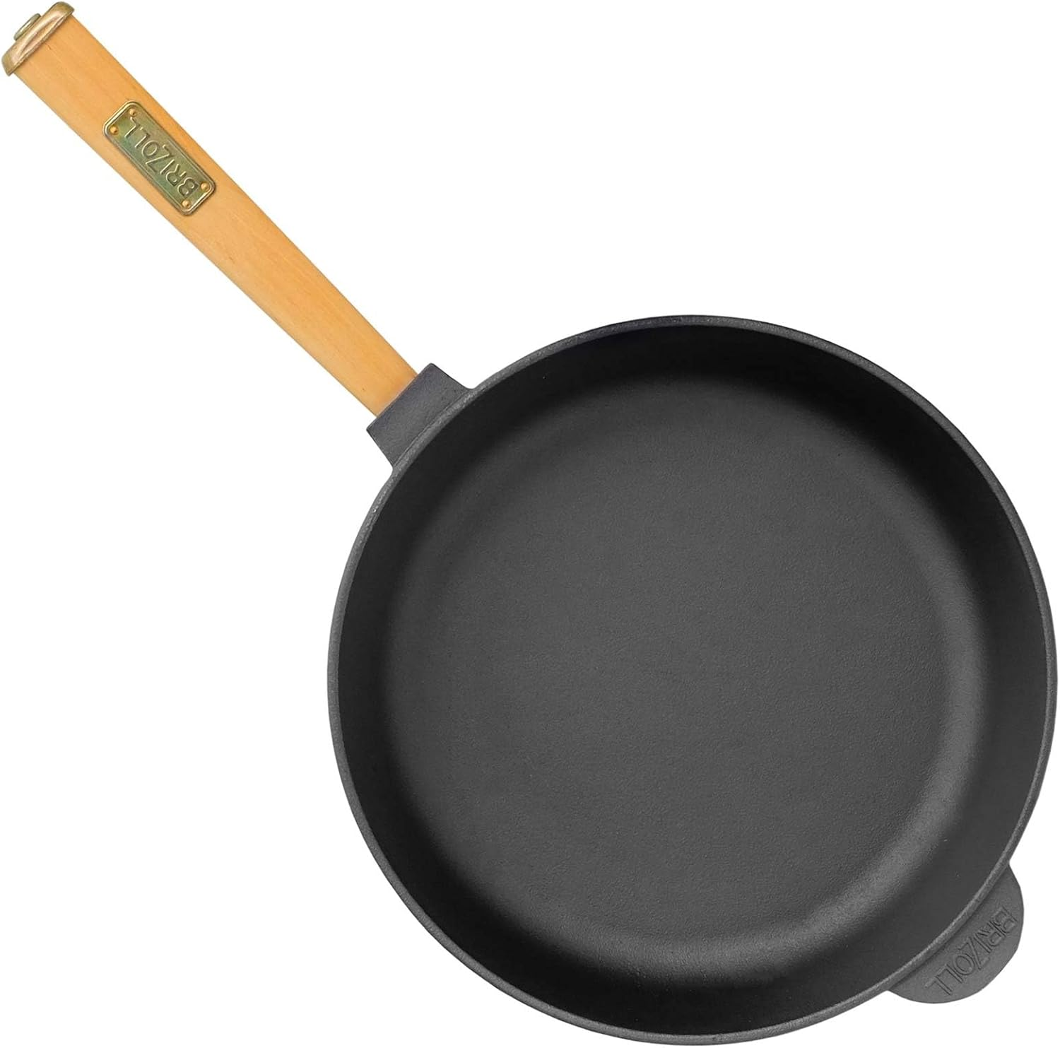 4Big.Fun Cast Iron Pan Diameter 24 Cm with Wooden Handle Removable 62 Mm High Cast Iron Frying Pan Steak Pan Cast Iron Pan Fire Pan Gas Grill Oven Fire Pit All Types of Cookers Induction image number 6