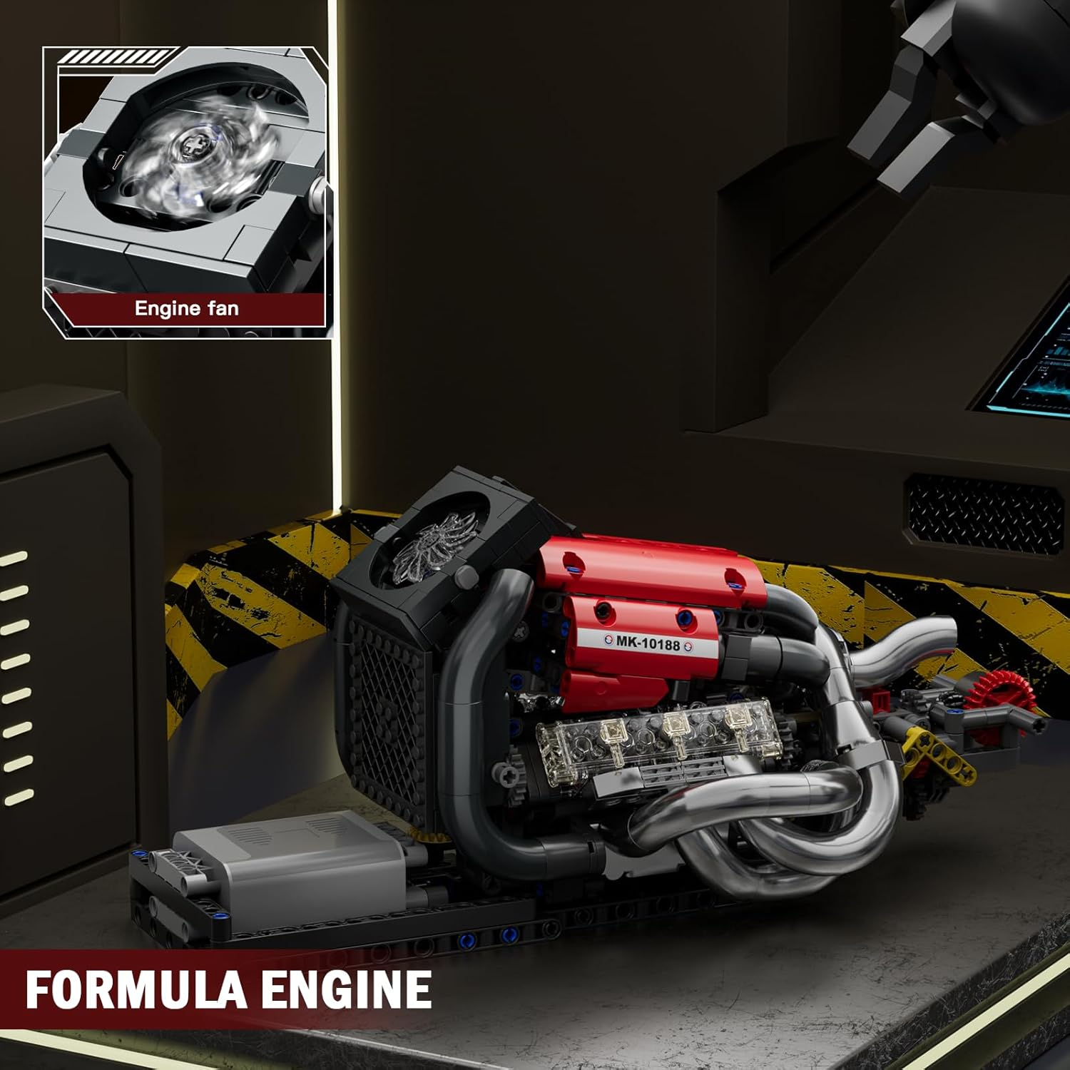 Mould King 10188 Technik Motor Kit STR13 Car Engine Building Blocks Engine Clamping Blocks Electric Drive with Manual Transmission Collectibles Gifts for Adults (980 Pieces) image number 3