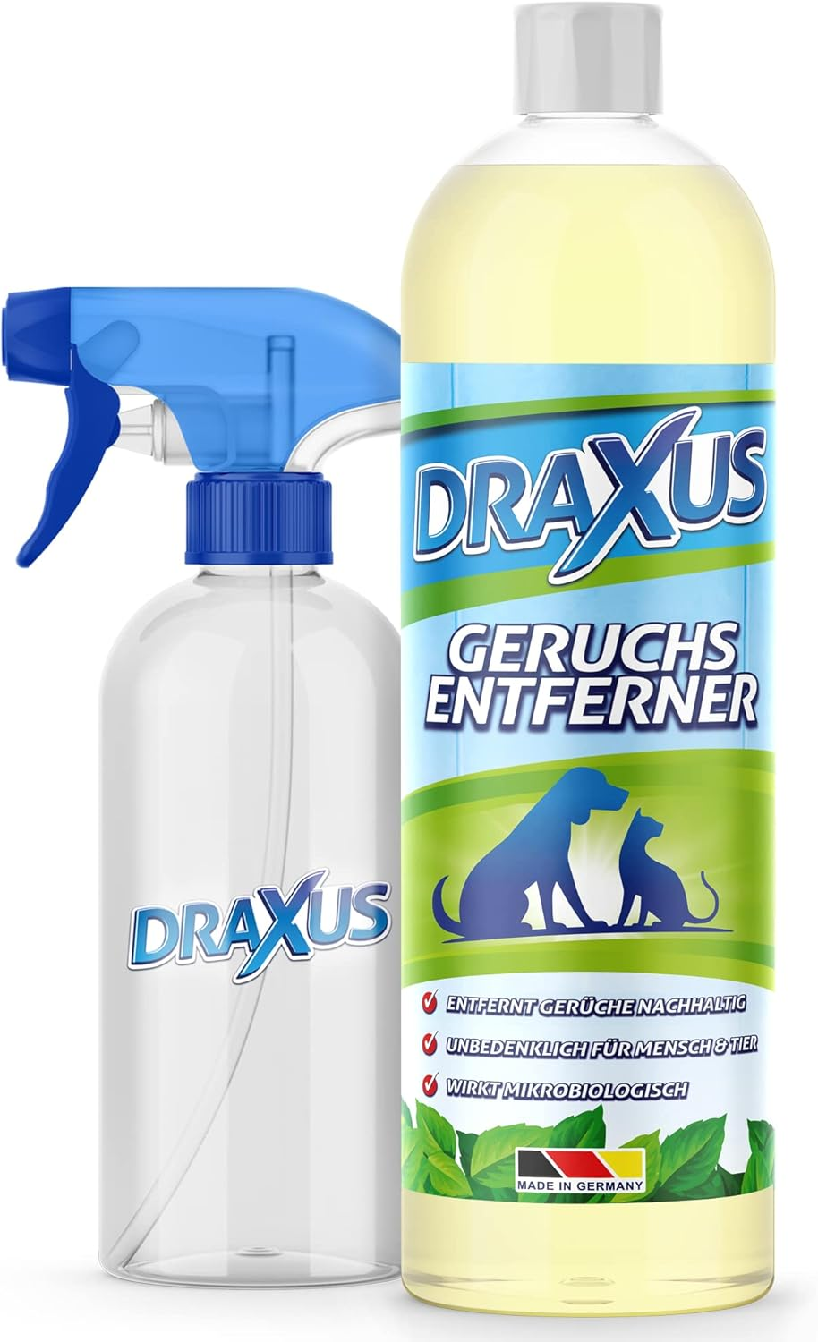 DRAXUS Odour Remover against Cat Urine and Dog Urine, Microbiological Odour Neutraliser with Mixing Bottle, Makes up to 10 Litres of Enzyme Cleaner image number 2