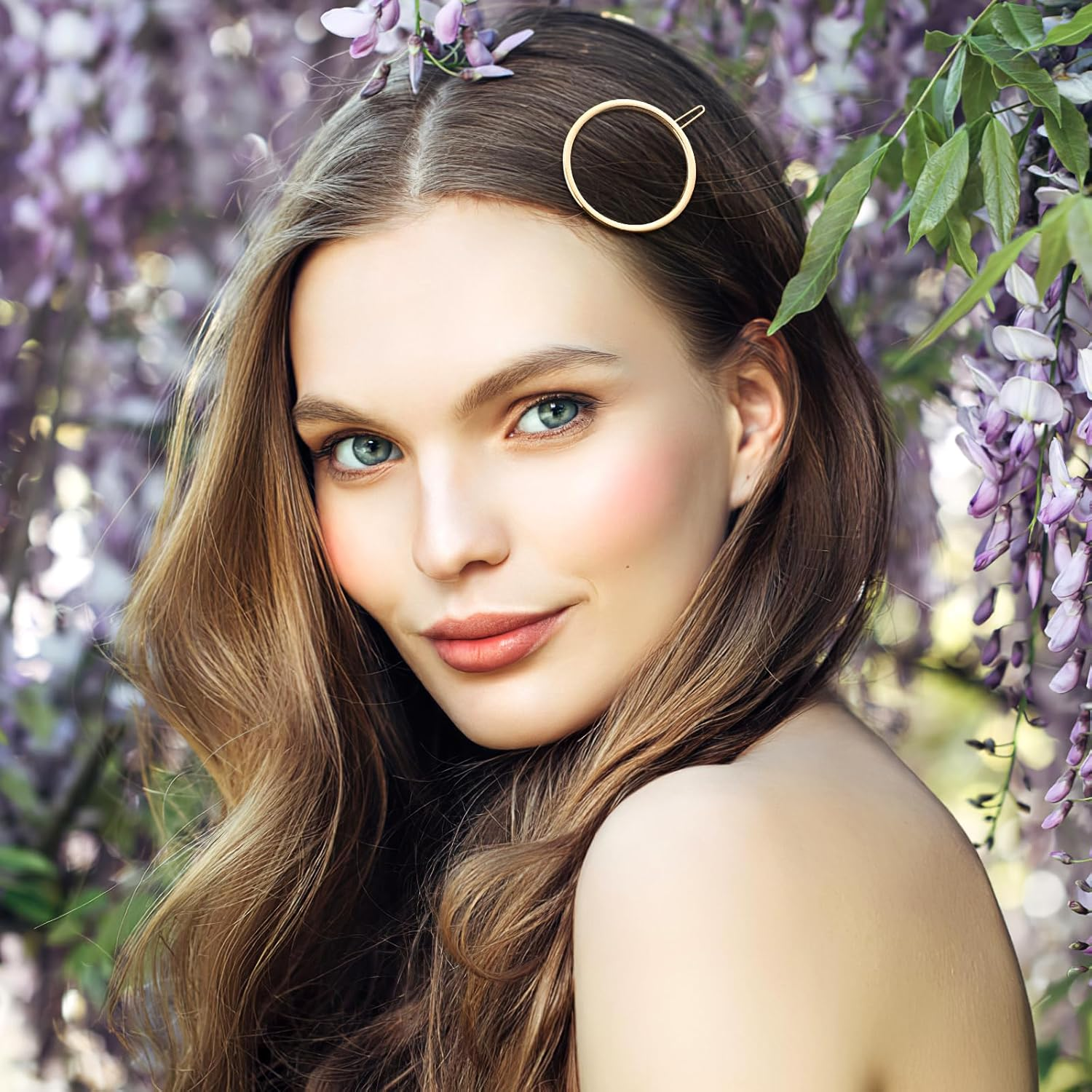 FOMIYES Pack of 2 Minimalist round Ponytail Clips, Alloy Circle Hair Clips, Headpiece, Creative Metal Hair Pin for Women and Girls (Silver) image number 2