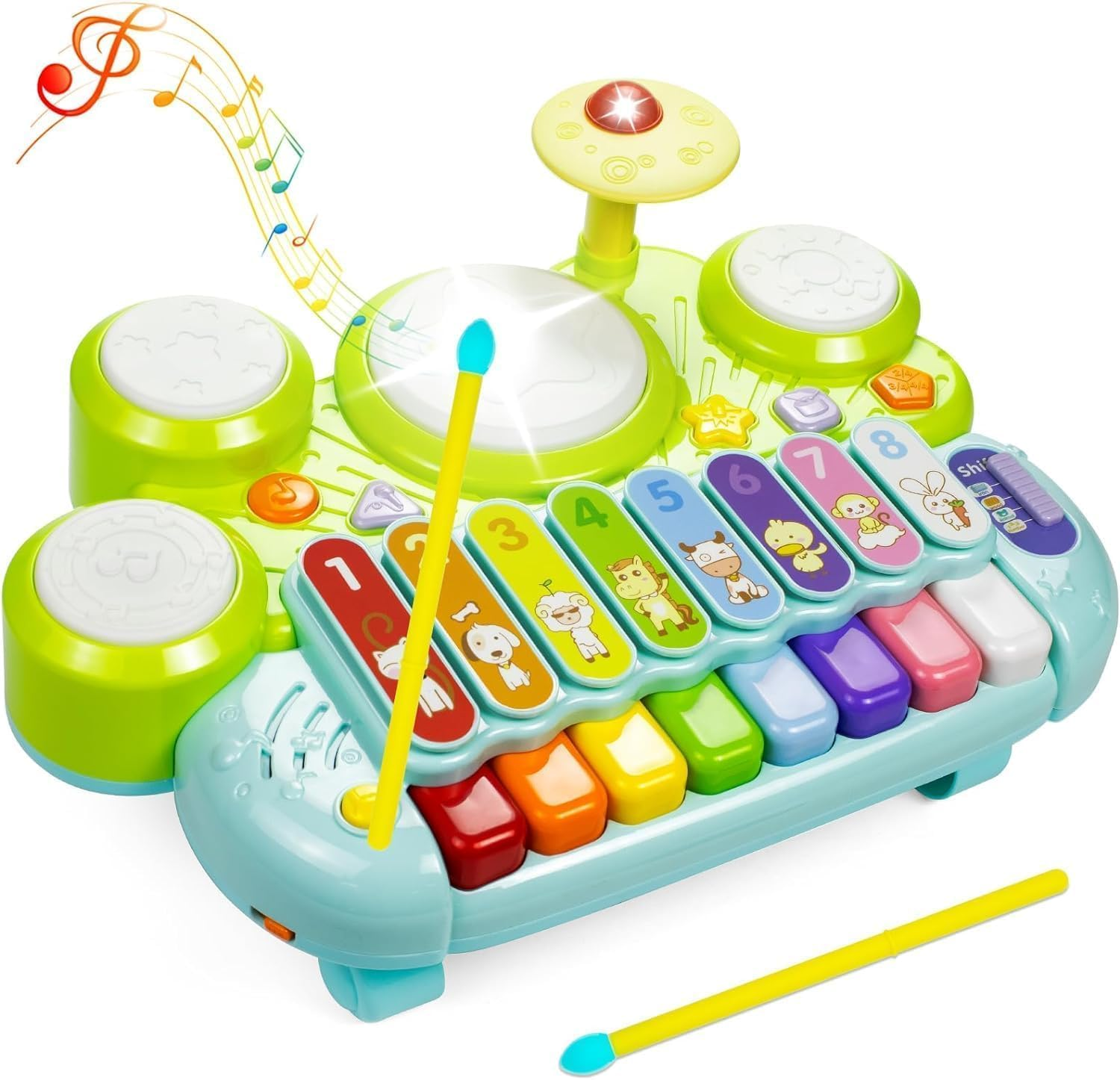 Baby Musical Toys 3 in 1 Piano Keyboard Xylophone Drum Set for 1 Year Old Girls Boys Age 2 Music Instrument Learning Toys Toddlers 1-3 0-2 First Birthday Gift Infant Baby Toy 6 9 12 18 Month image number 4
