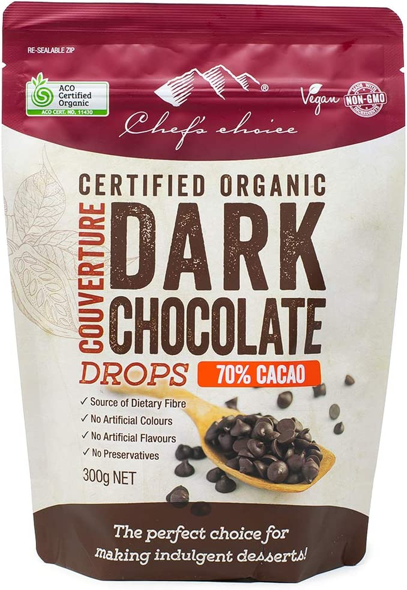 Chef'S Choice Organic Dark Couverture Chocolate Drops 70% 300 G image number 1
