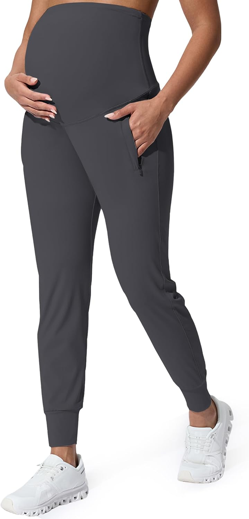 Mama Land Maternity Joggers with Pockets over the Belly Buttery Soft Pregnancy Pants for Yoga & Activewear