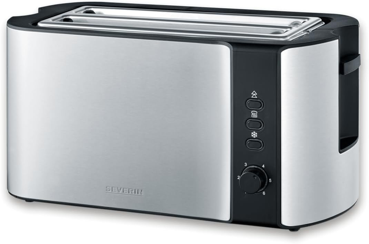 Severin Autmatic Toaster with 800 W of Power 2589, Brushed Stainless Steel-Black image number 2