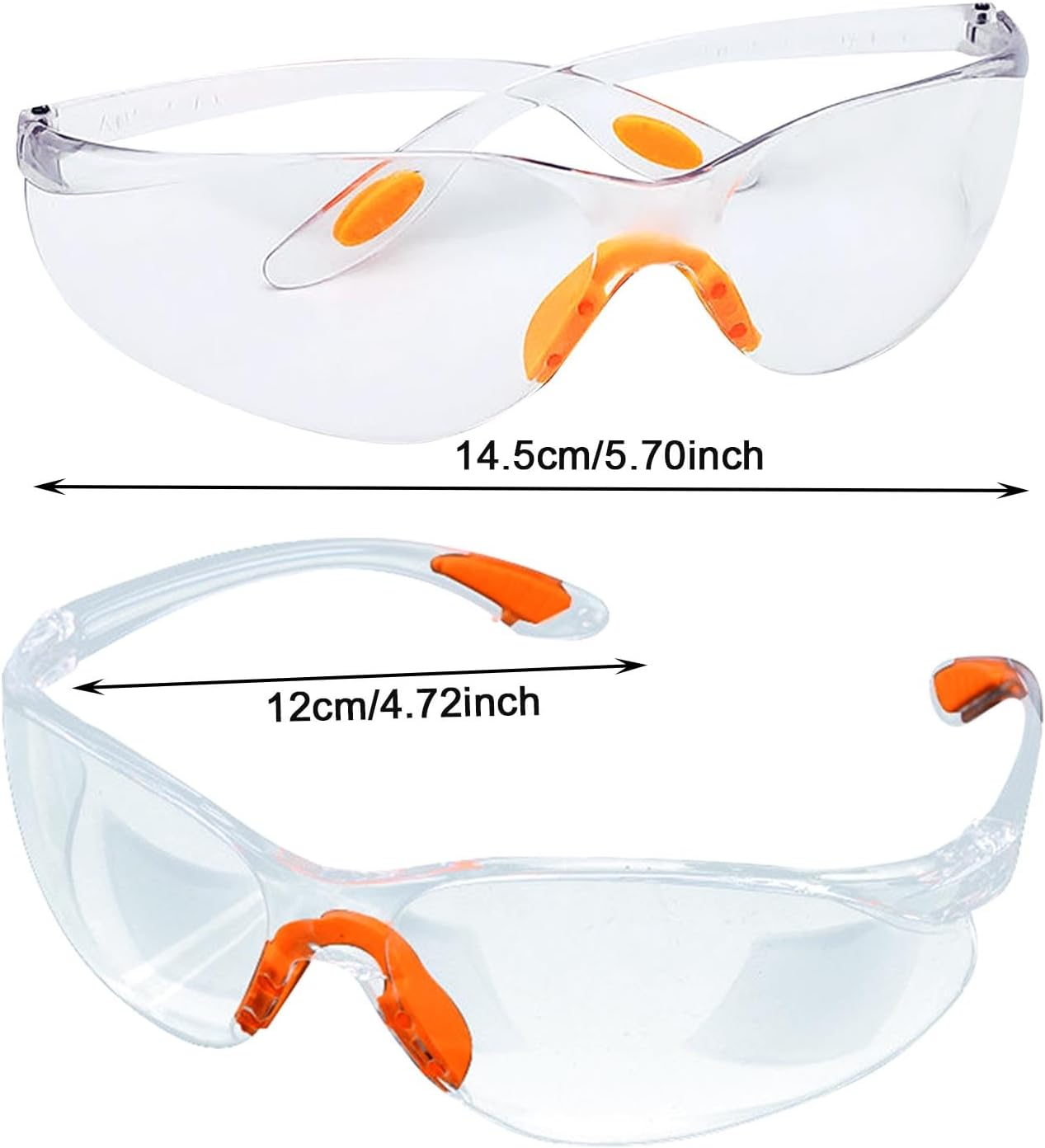 AYNKH 6PCS Safety Glasses, anti Fog Goggles Eyewear Eye Protection for Work, Wrap around Security Equipment with Clear Lenses and Rubber Nose and Ear Grips for Construction Laboratory Chemicals image number 5