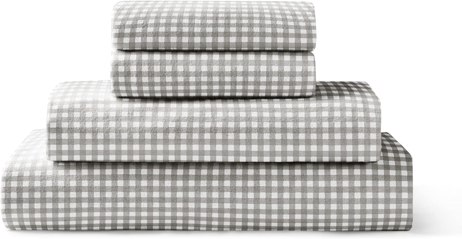 Brielle Home Flannel Sheet Set Cotton Soft Warm & Cozy Modern Chic with Elastic Deep Pockets, Queen, Deers Red image number 2