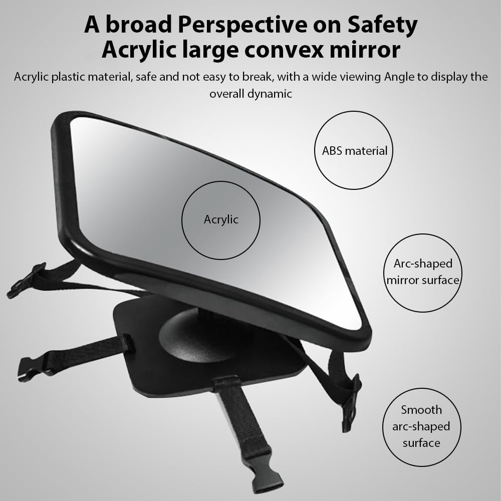 Baby Car Mirror &ndash; Adjustable Wide-Angle Acrylic Shatterproof Rear View Mirror for Back Seat, Durable Car Seat Mirror for Infants & Toddlers, Wide Rearview & 360&deg; Rotation, Easy Assembled image number 1