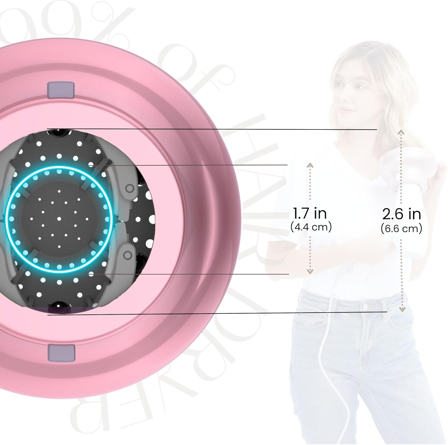 GIHALI Universal Hair Diffuser &ldquo;Super Sturdy&rdquo; 4.4-6.6Cm for Natural Curly and Wavy Hair, Easy Install, Hair Dryer Attachment Fit for Travel (Rose Gold) image number 3