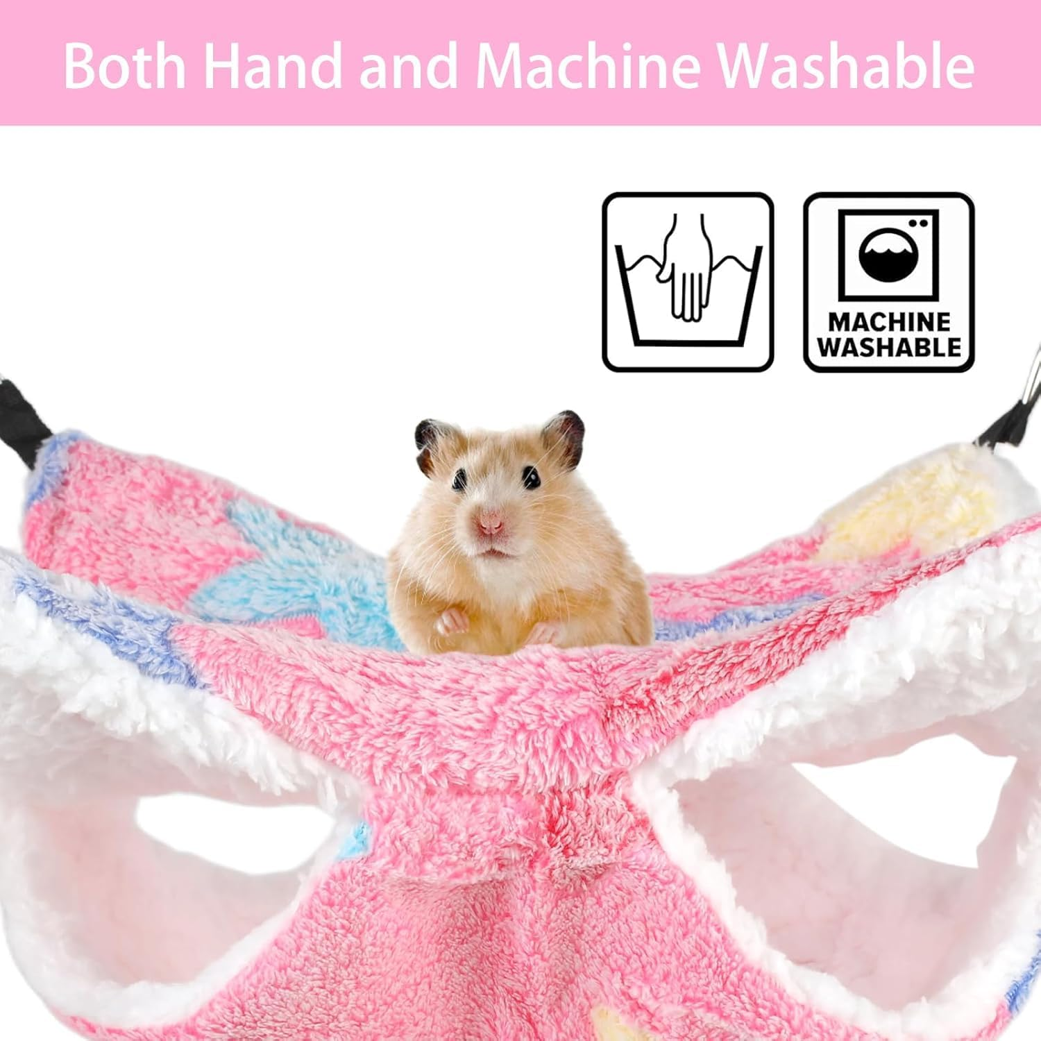 2-Layer Small Pet Cage Hammock, 2 Pack 2-Layer Soft and Fluffy Guinea Pig Hammock, Double-Layer Pet Cage Hammock Bed, Soft Fluffy Hanging Bed for Rats Guinea Pigs Hamsters image number 1