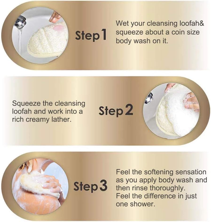 CROVIN Bigger 5X7 Natural Loofah Sponge for Exfoliating and Invigorate Your Dead Skin - Eco Friendly and Biodegradable All-Natural Loufa - Deeply Clean Your Body Pack of 4 image number 4