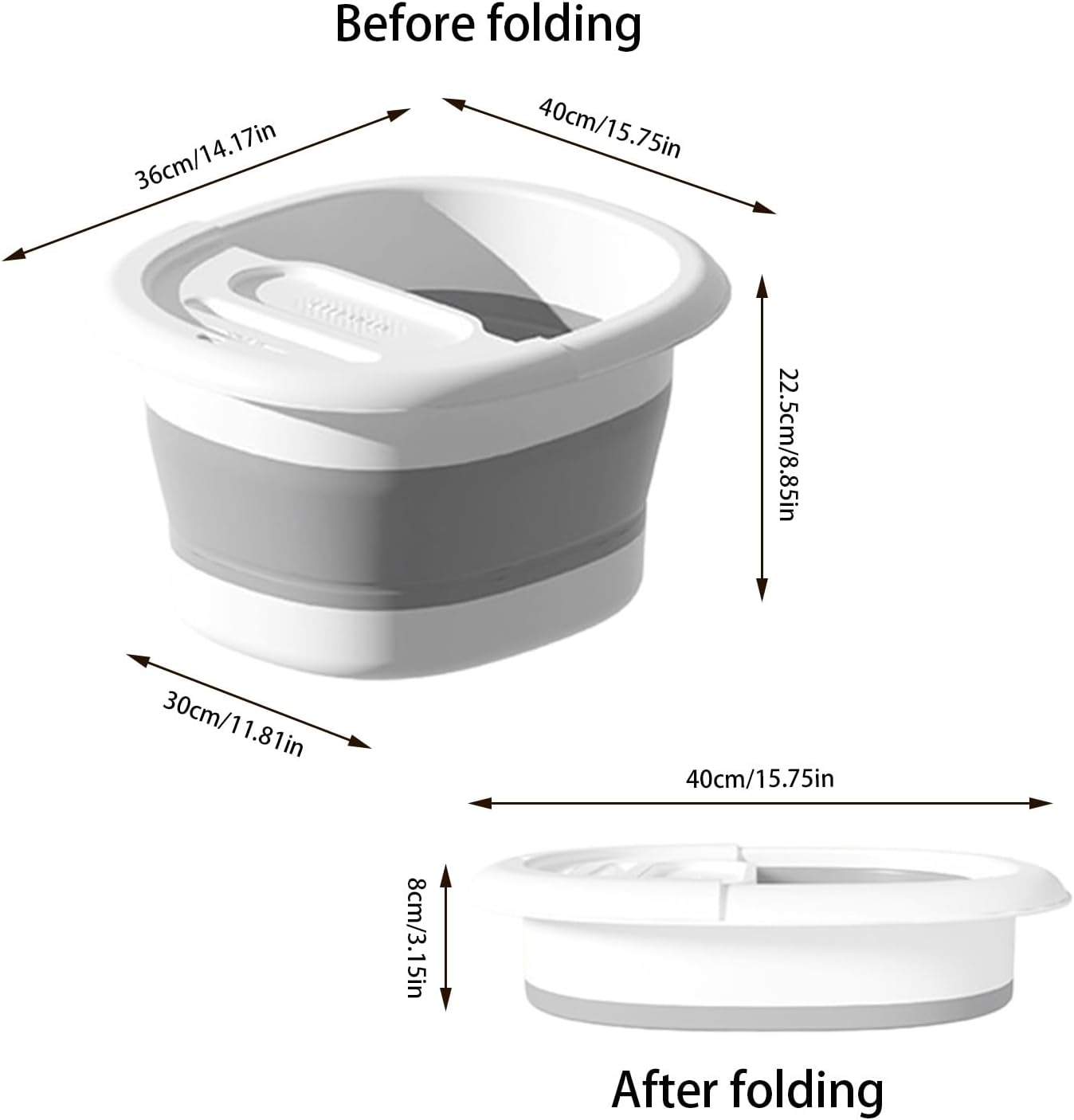 Foot Bucket,Foldable Foot Soak Tub | High Capacity Foot Bath Basin for Relieving Discomfort and Stress Amith image number 5