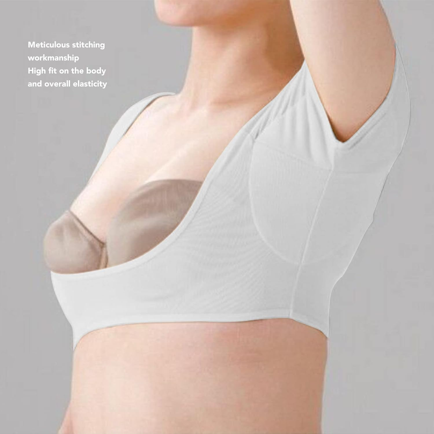 Underarm Sweat Vest - Breathable Soft Quick Drying Armpit Pads Shirt, Guard Underwear for Women Sports, Washable Shield (Needs to Be Layered) (L) image number 4