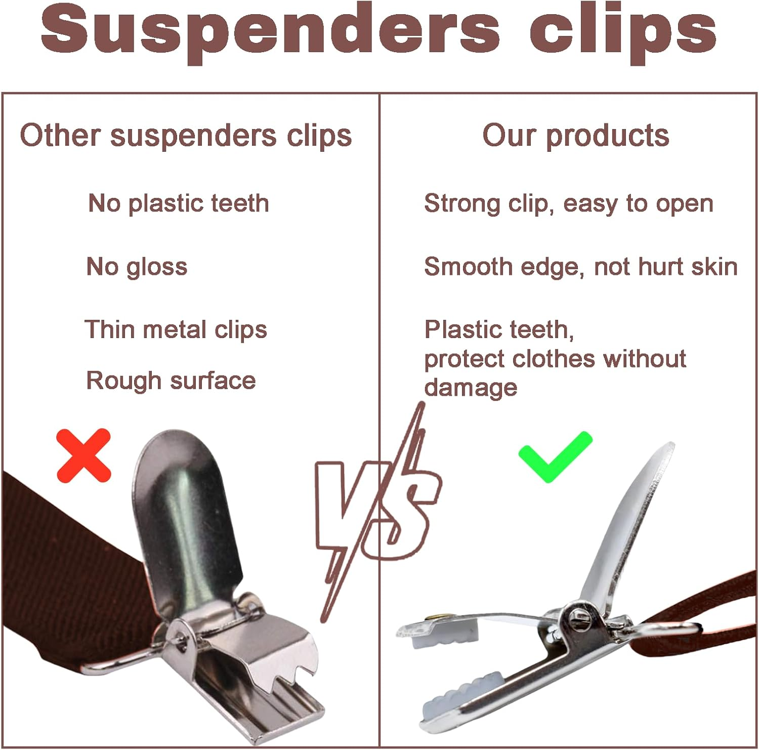 Rylaxzon Suspenders, Men'S 1 Inch Solid Straight Clip Braces, Y Back Suspenders Men - Adjustable Size Elastic Men'S Braces Wide Suspender Brace image number 4