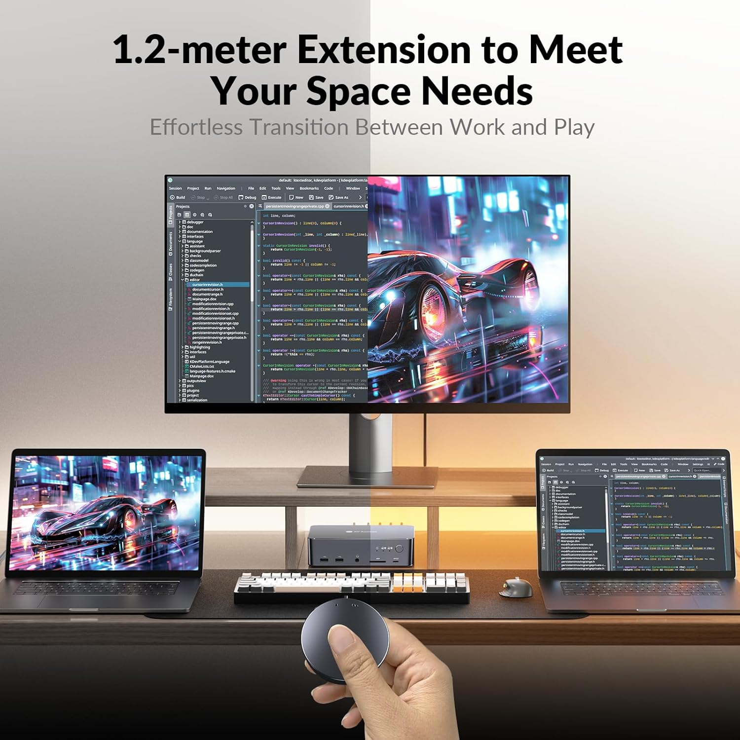 Remote Switch Button EXB01 for Idock C20 (For 2 Laptops)/D23(For 2 PC 3 Monitors), 4Ft Extension for Effortless Device Switching image number 1