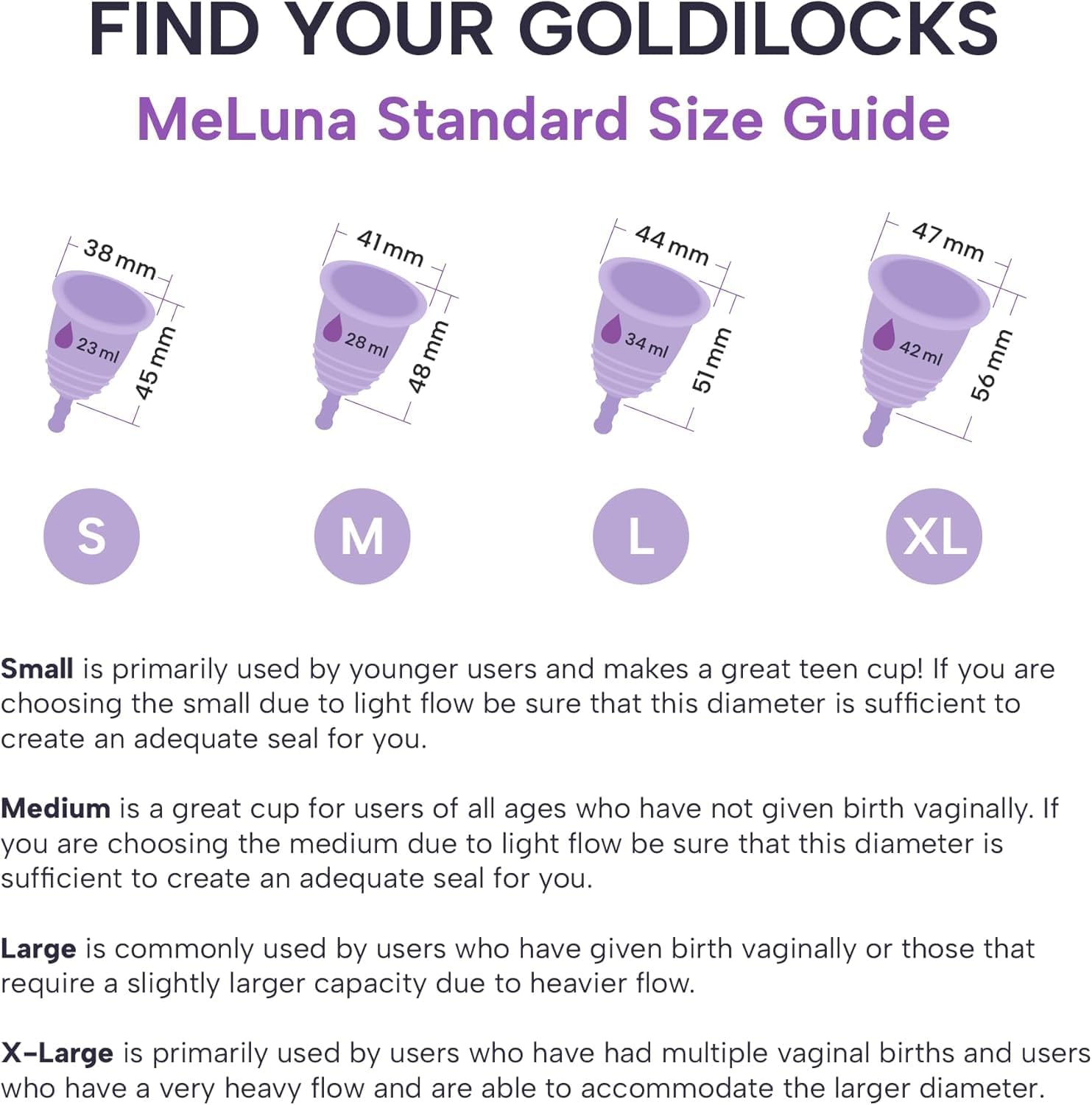 Most Customizable Menstrual Cup with Ring Handle | Meluna Me Luna | Comfortable Period Cup Reusable Cup | Tampon Pad Alternative for All Body Types | Classic - Blue - Large image number 5