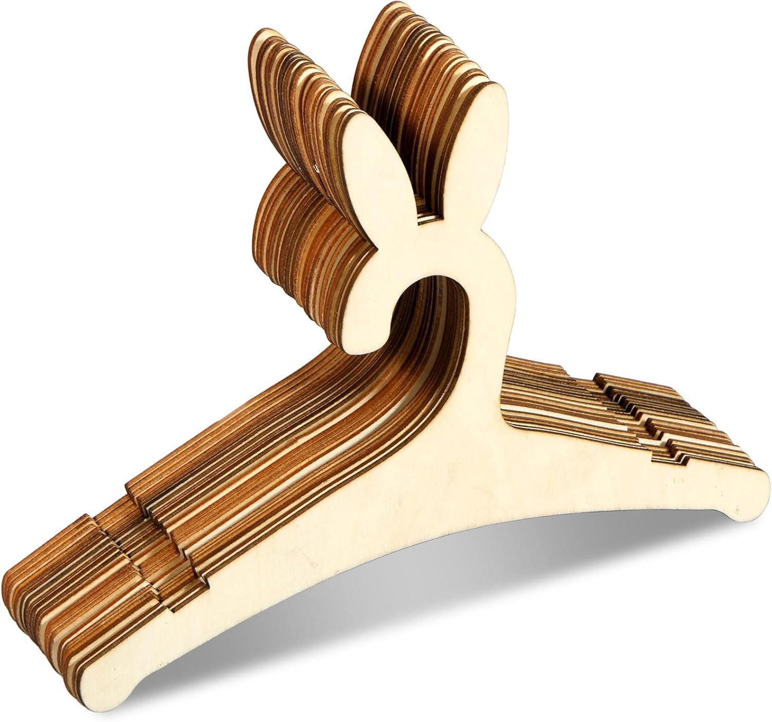 20 Packs Kids Wooden Hangers, Wooden Baby Hangers for Baby Clothes 9 Inch Mini Toddler Children Clothes Hanger Cute Crown/Bear/Rabbit Ear Baby Girl Boy Hanger Toddler Infant Hanger for Baby (Style A)