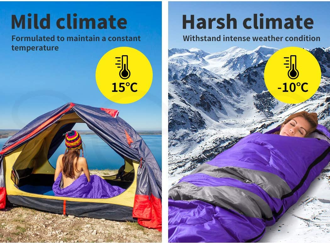 Mountview Sleeping Bag Single Bags Outdoor Camping Hiking Thermal -10℃ Tent image number 4