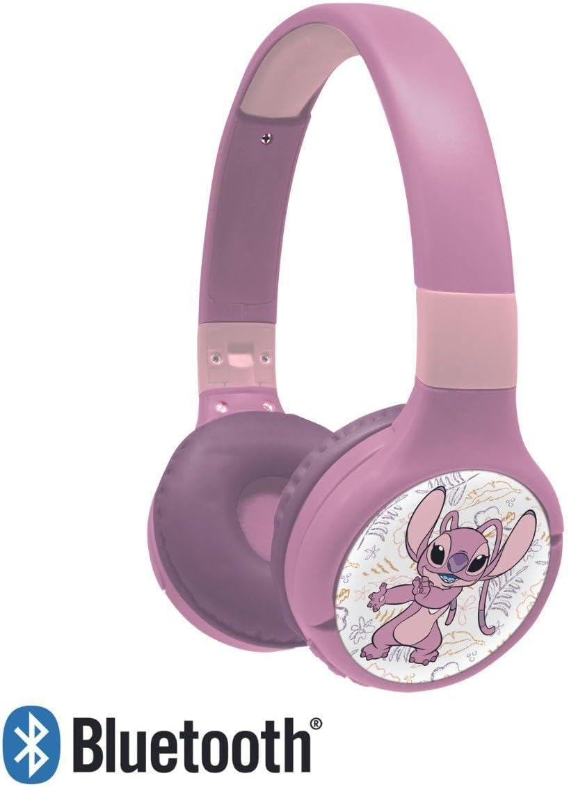 Lexibook, Disney Stitch Angel HPBT010D1LXB 2-In-1 Bluetooth and Wired Headphones with Microphone and Control Buttons, Foldable and Adjustable, Long Lasting Battery, Pink image number 2