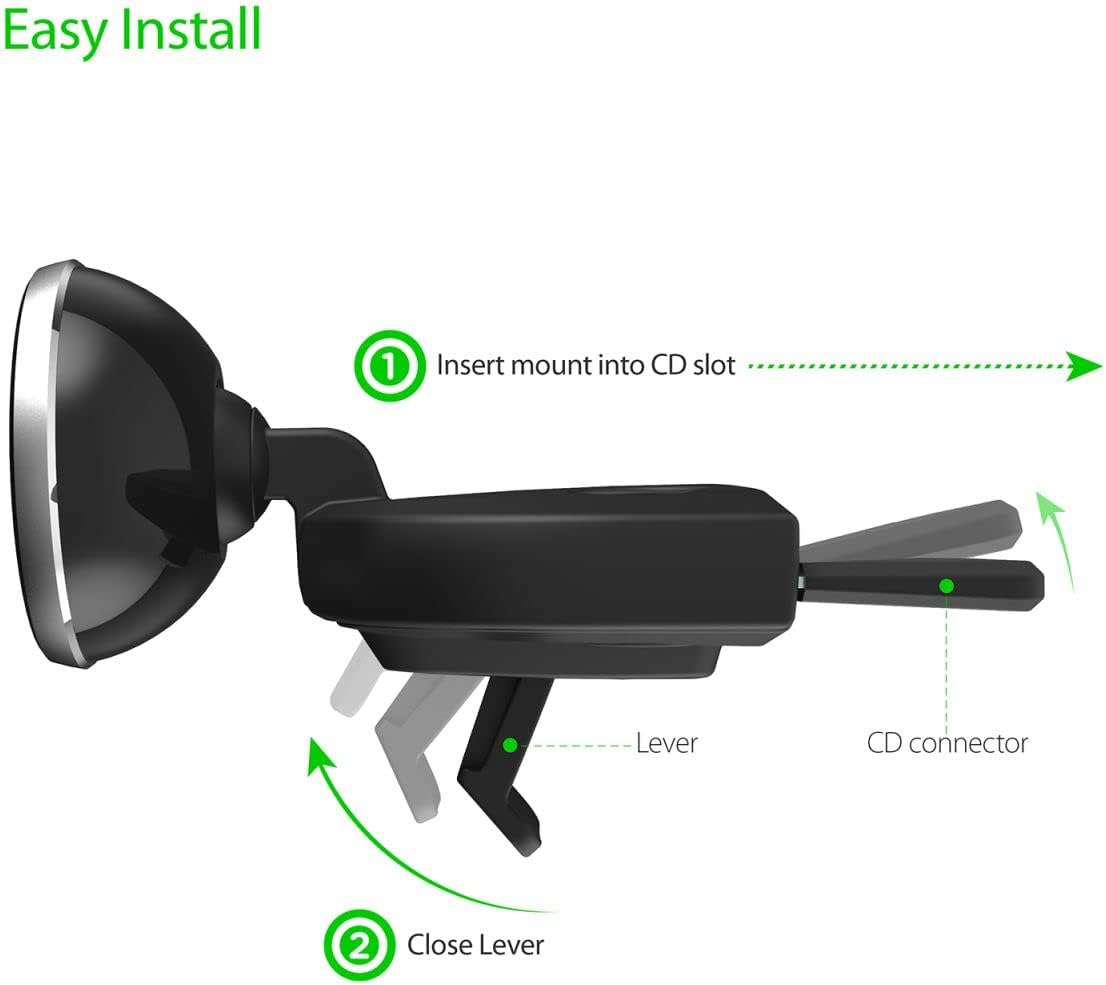 Iottie HLCRIO152RT Itap Magnetic CD Slot Premium Car Mount Holder for Iphone X 8/8S 7 7 plus 6S plus 6S 6 SE Samsung Galaxy S9 plus S9 plus S8 Edge S7 S6 Note 8 5 Black image number 2