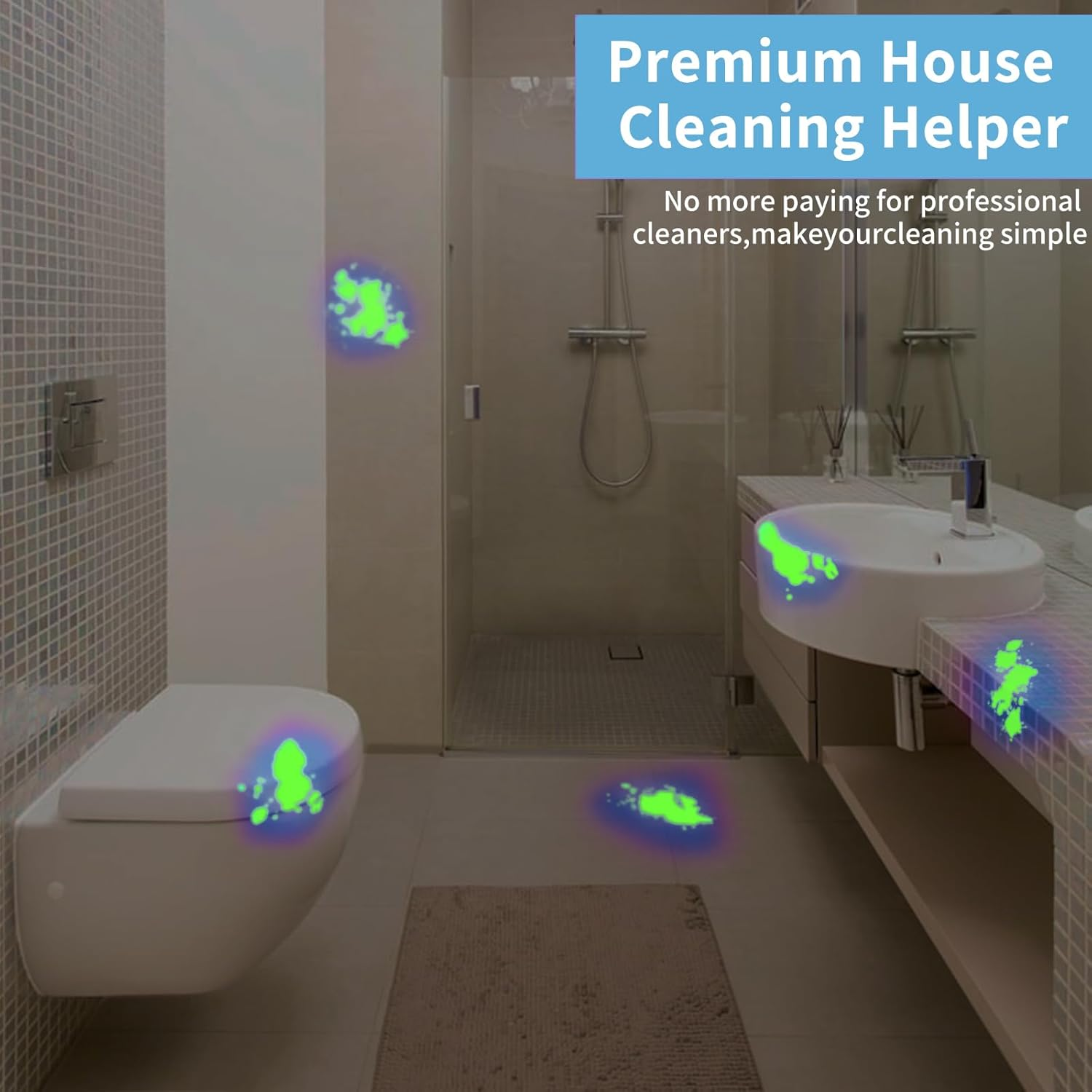 Kunhe 2Pack Mini UV 365Nm Flashlight 3W Rechargeable Powerful UV Flashlight for Hotel Cleaning Pet Stain Detection Scorpion Seeking Mineral Identification Resin Curing image number 3