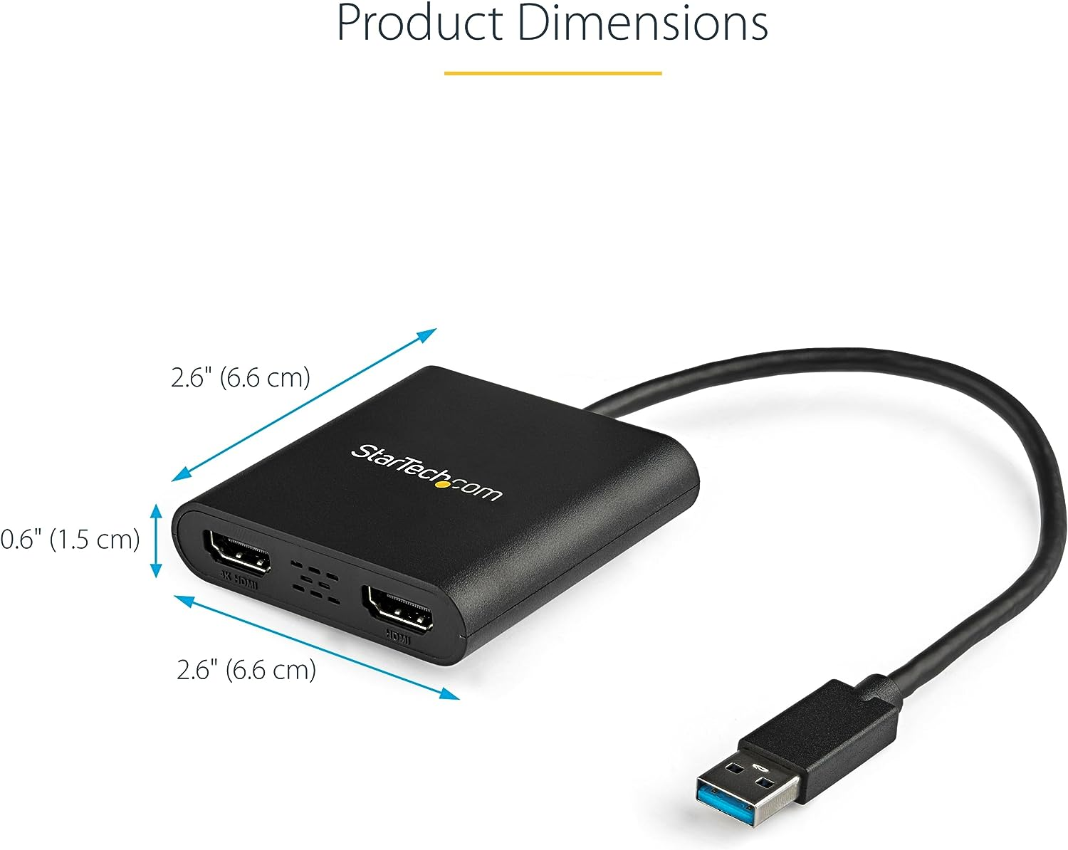 Startech.Com USB 3.0 to Dual HDMI Adapter - 1X 4K 30Hz & 1X 1080P - External Video & Graphics Card - USB Type-A to HDMI Dual Monitor Display Adapter - Supports Windows Only - Black (USB32HD2) image number 4