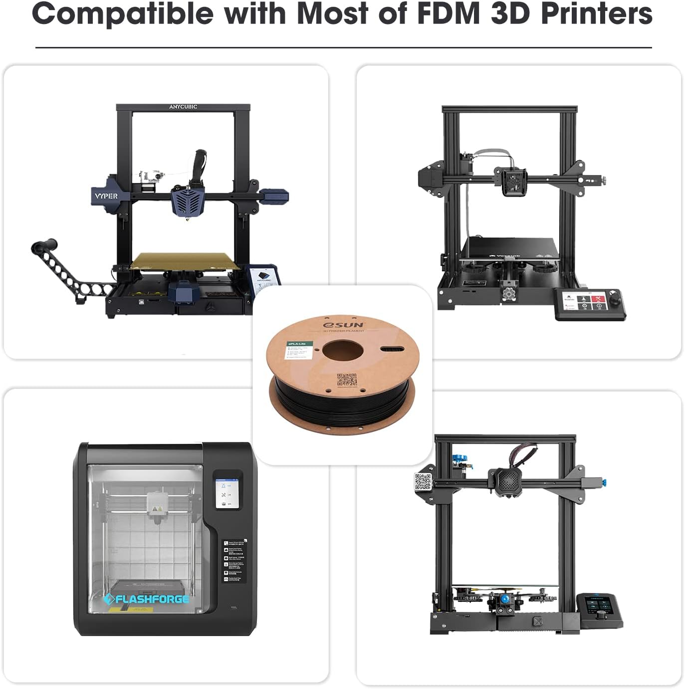 Esun PLA Filament 1.75Mm, 3D Printer Filament Upgraded PLA Filament, Dimensional Accuracy +/- 0.03Mm, 1KG Spool (2.2 LBS) 3D Printing Filament for 3D Printers,Black image number 3