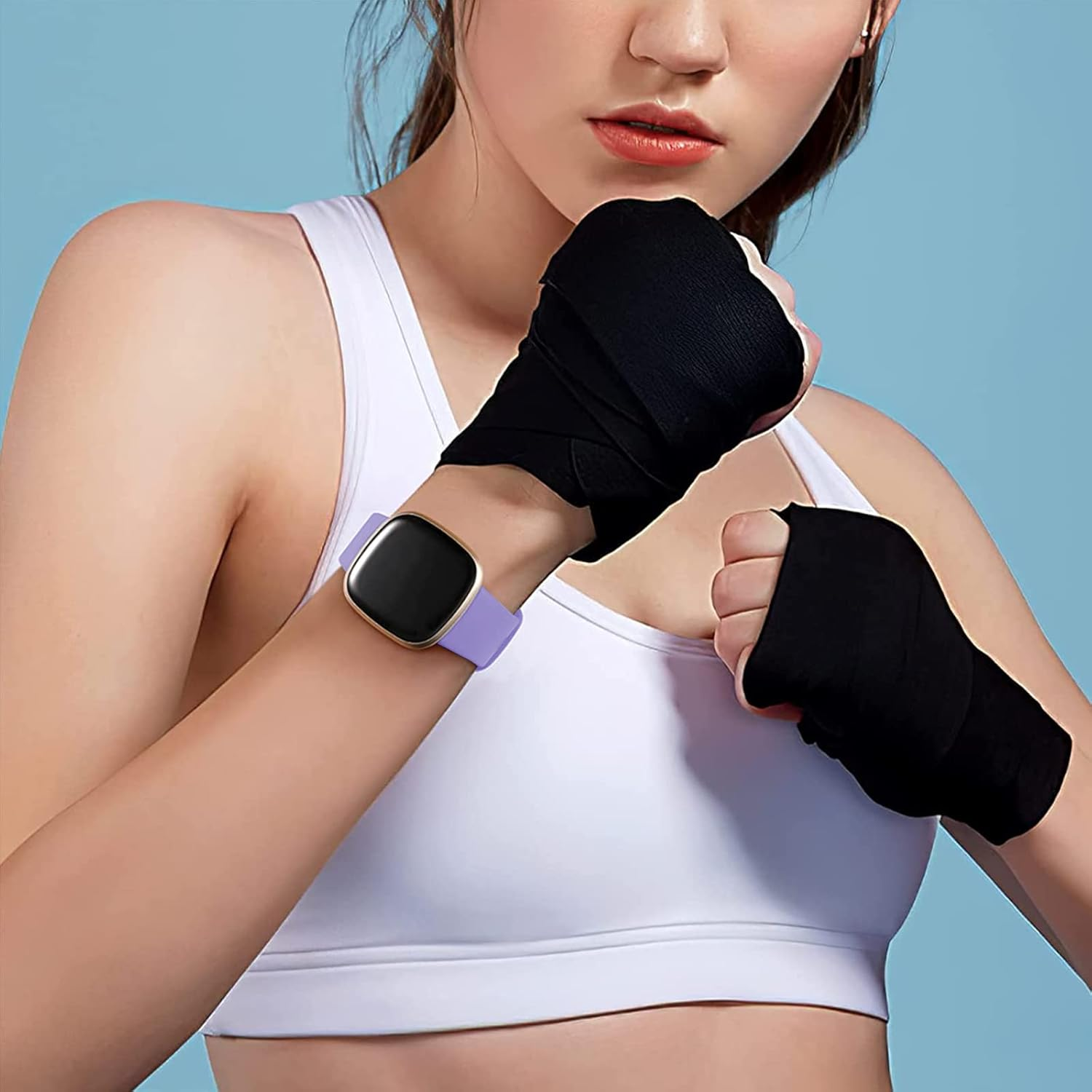 Band for Fitbit Versa 4 Versa 3 Bands, Sense 2 Band & Sense Band, Soft Silicone Sport Watch Strap Replacement Wristband for Fitbit Versa 4 / Versa 3 / Sense 2 / Sense, Women Men Small Large, 2 Pack image number 4