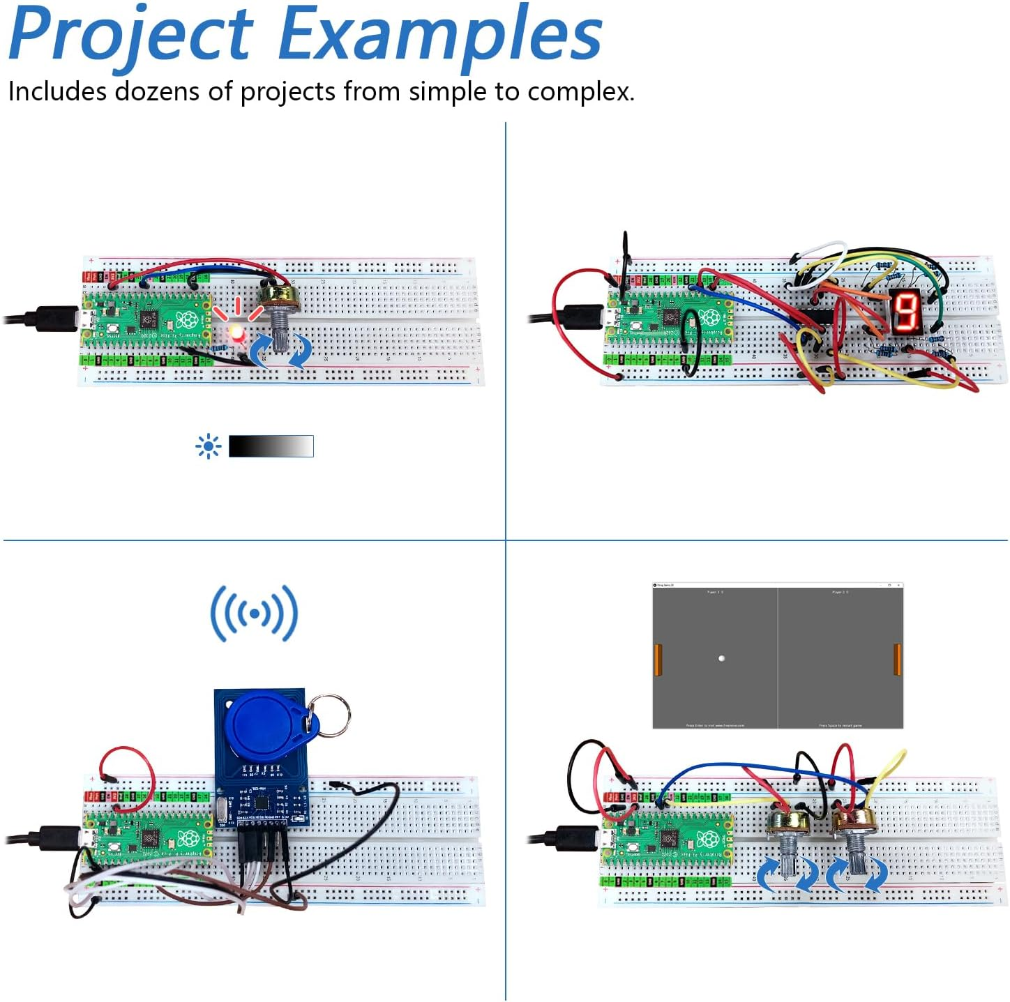 Freenove Ultimate Starter Kit for Raspberry Pi Pico 1 2 W (Not Included), 767-Page Detailed Tutorial, 220 Items, 119 Projects, Python C Java Code - With Raspberry Pi Pico 2 image number 4