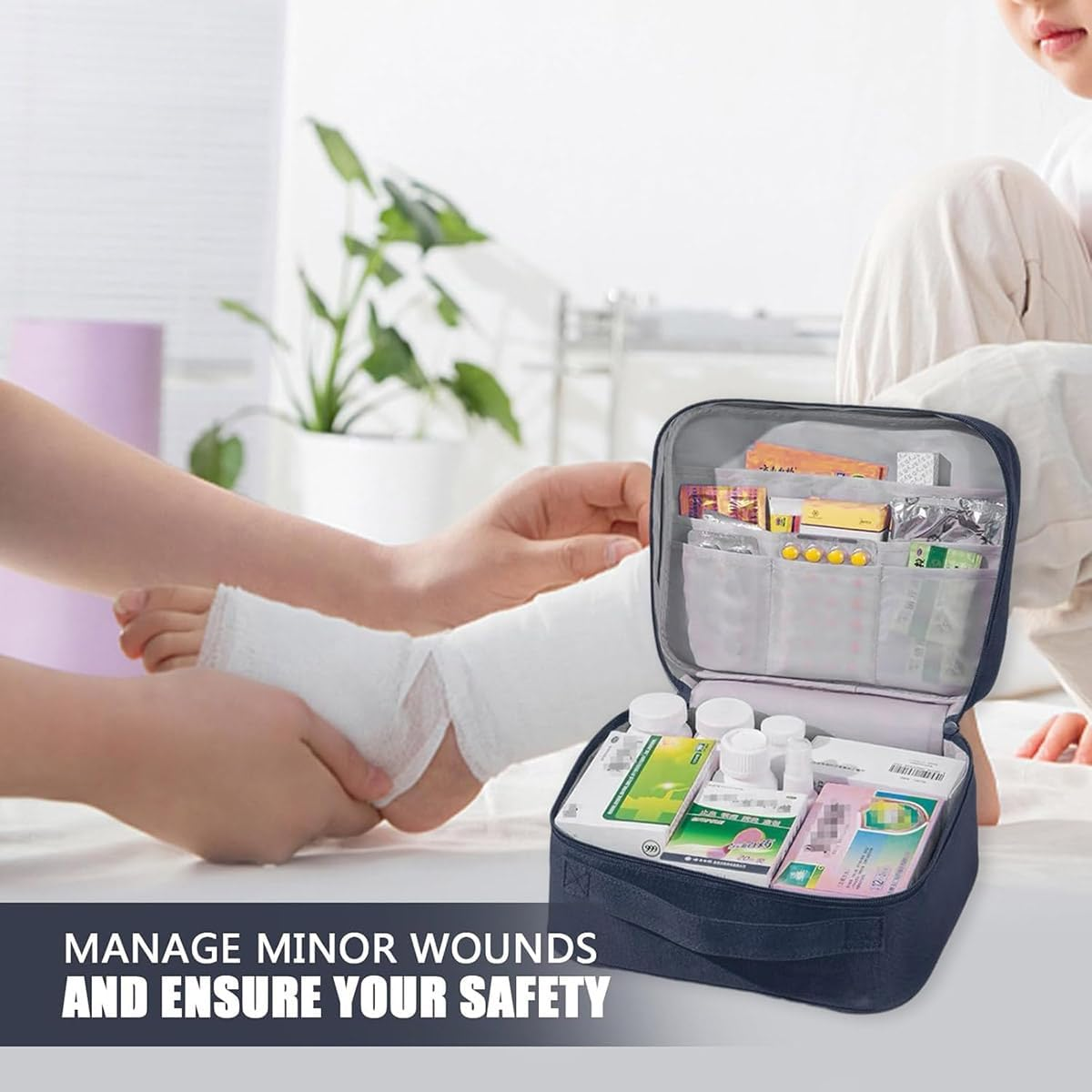 AIMALL 3PCS Portable Medical Bags for Business Travel and Home, First Aid Storage Bags with Durable Design, Smooth Zipper, and Multiple Sizes - Red image number 2