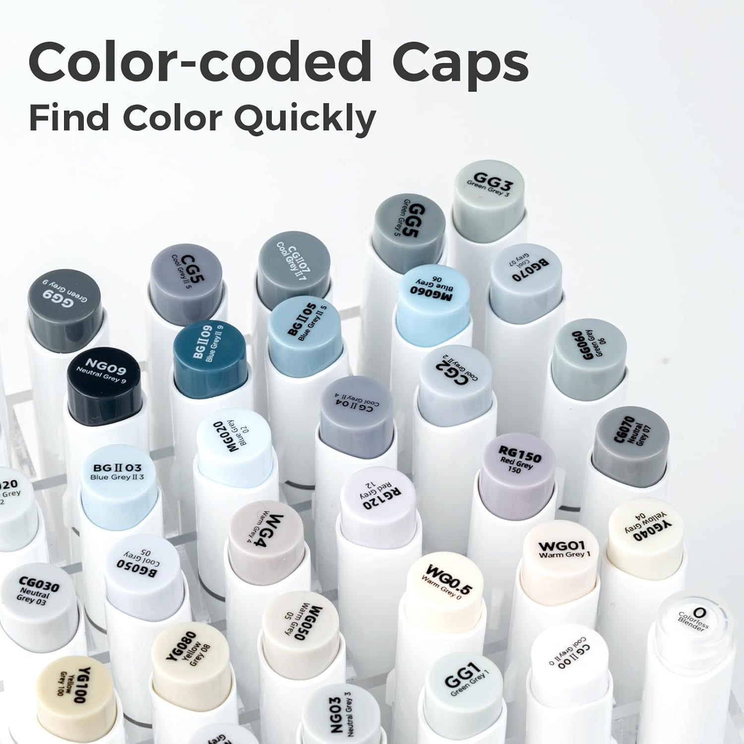 Basic-Color Alcohol Art Markers Set, Ohuhu Dual Tip, Brush & Chisel, Sketch Marker, Alcohol-Based Brush Markers, Comes W/ 1 Blender for Sketching, Adult Coloring, and Illustration Visit the Ohuhu Store (36 Pcs) image number 1