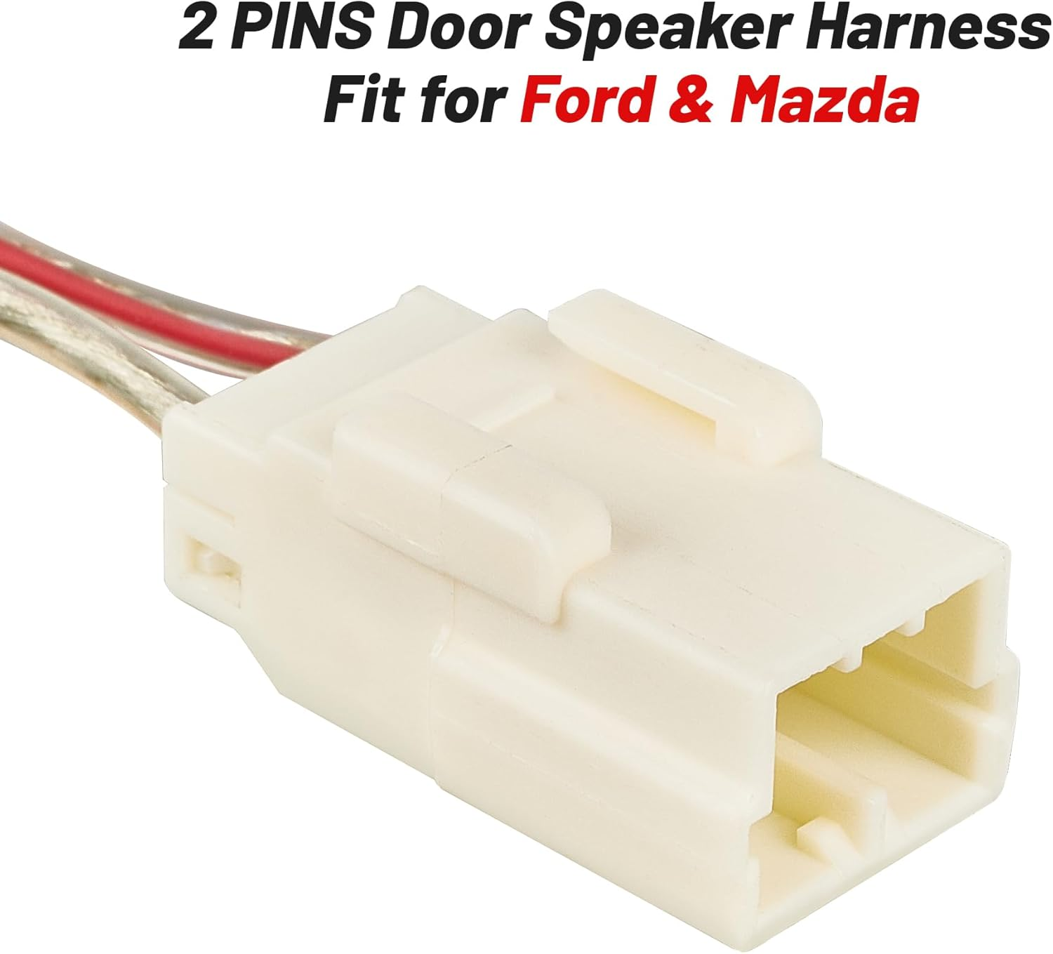 RED Wolf Door Speaker Wiring Harness Adapter 2 PCS Replacement for 2002-2019 Jeep Wrangler JK, Chrysler, Dodge Vehicles Install Aftermarket Front Rear Door Speaker Wire Cable Plug Connector image number 6