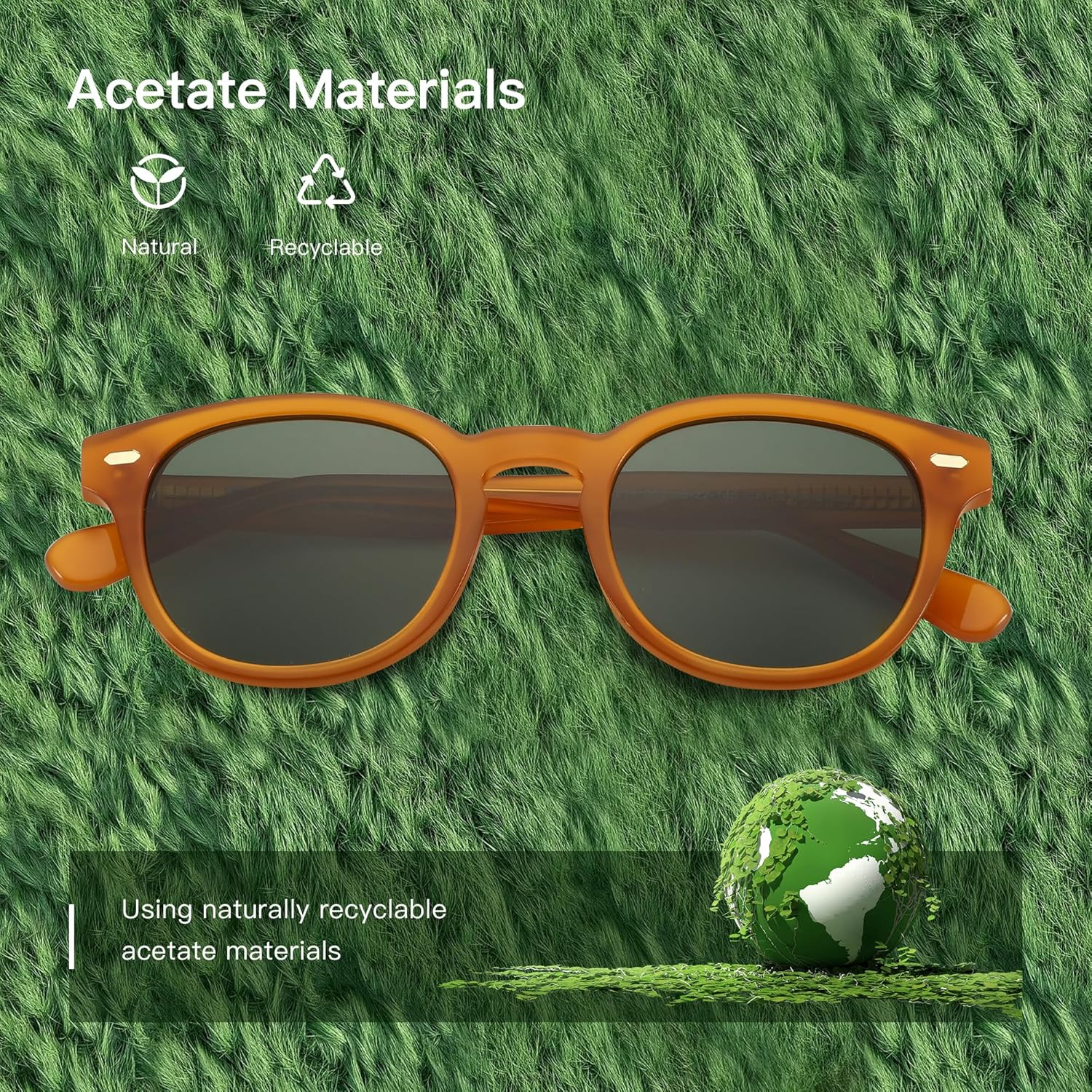 ZENOTTIC Women Sunglasses Polarized Trendy: Retro round Sun Glasses UV Protection - Classic Designer Shades Unisex image number 3