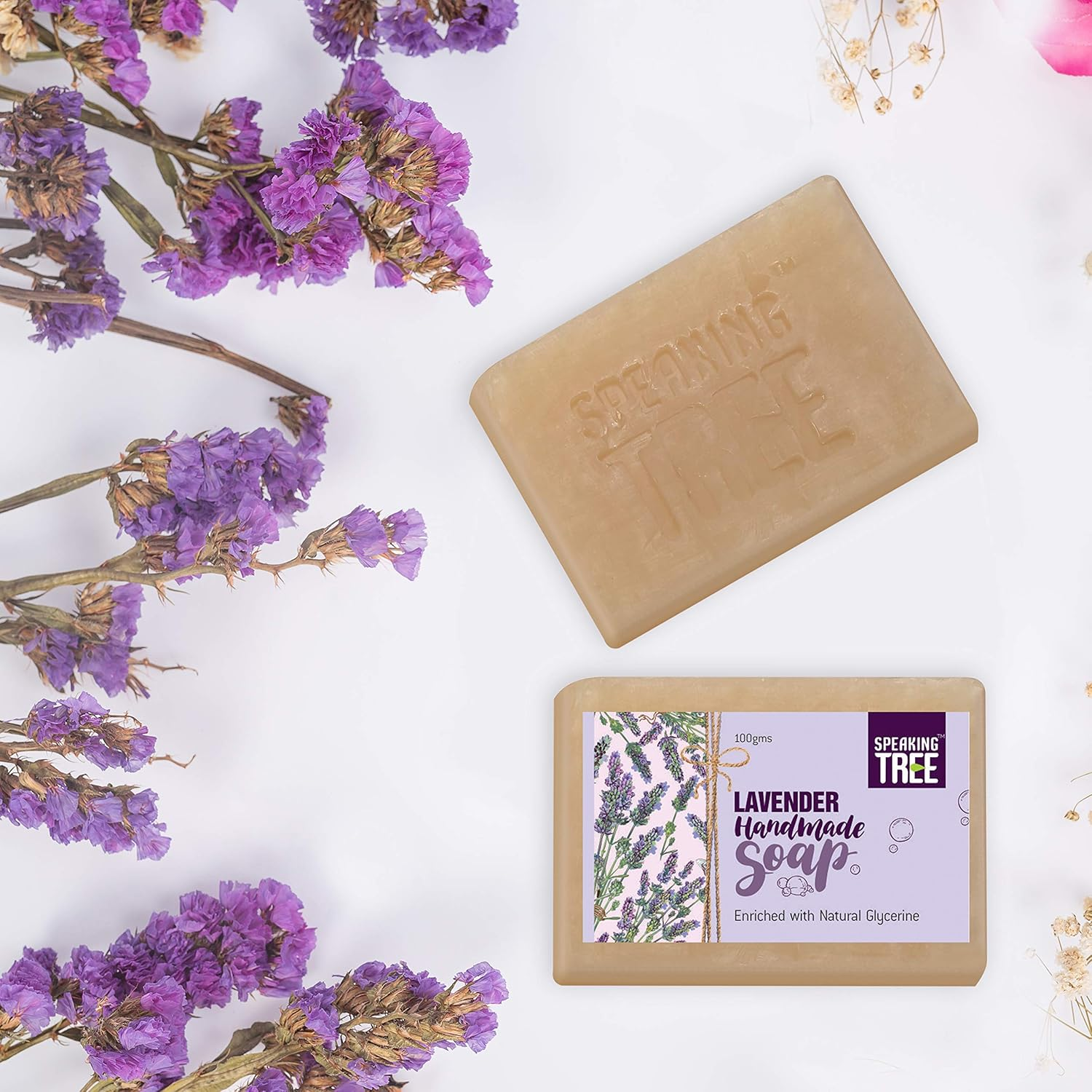 Speaking Tree - Soothing Lavender Specially Formulated and Cold Processed Handmade Soap for Perfectly Clean Skin (Pack of 3) image number 3