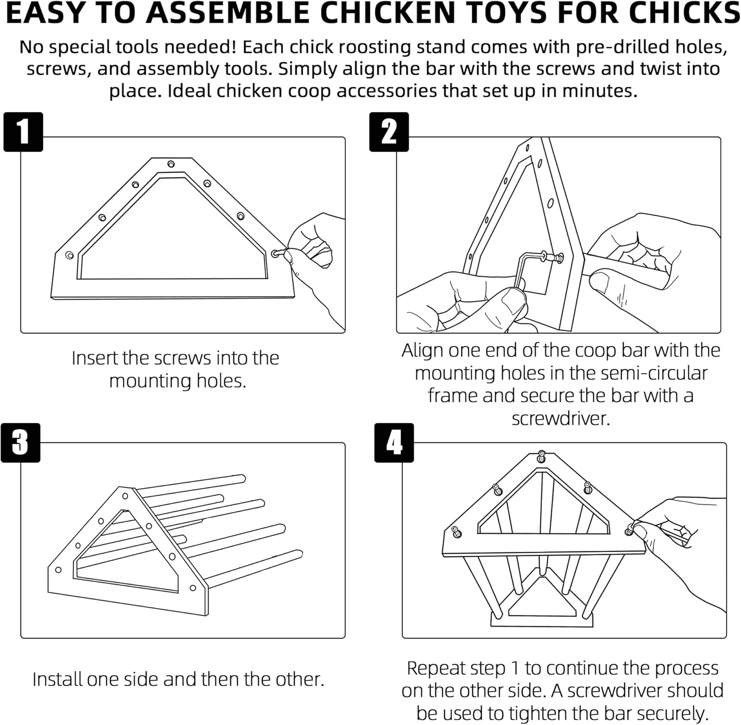 Tongass 3-Pack 15.75" Extra Long Chicken Perch, Freestanding Roosting Bar for Baby Chicks, Durable Polished Pine Roosting Bar, Perch Stand for Chicken Brooder image number 1