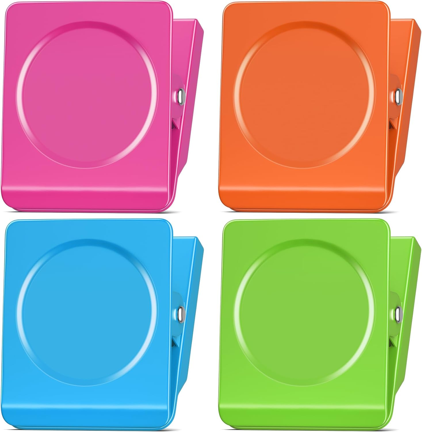 FINDMAG Extra Large Heavy Duty Magnetic Clips - 2.2 Inch, Lock Accessories, School Supplies, Strong for Classroom, Refrigerator, Whiteboard, Office (Black, 4 Pack)