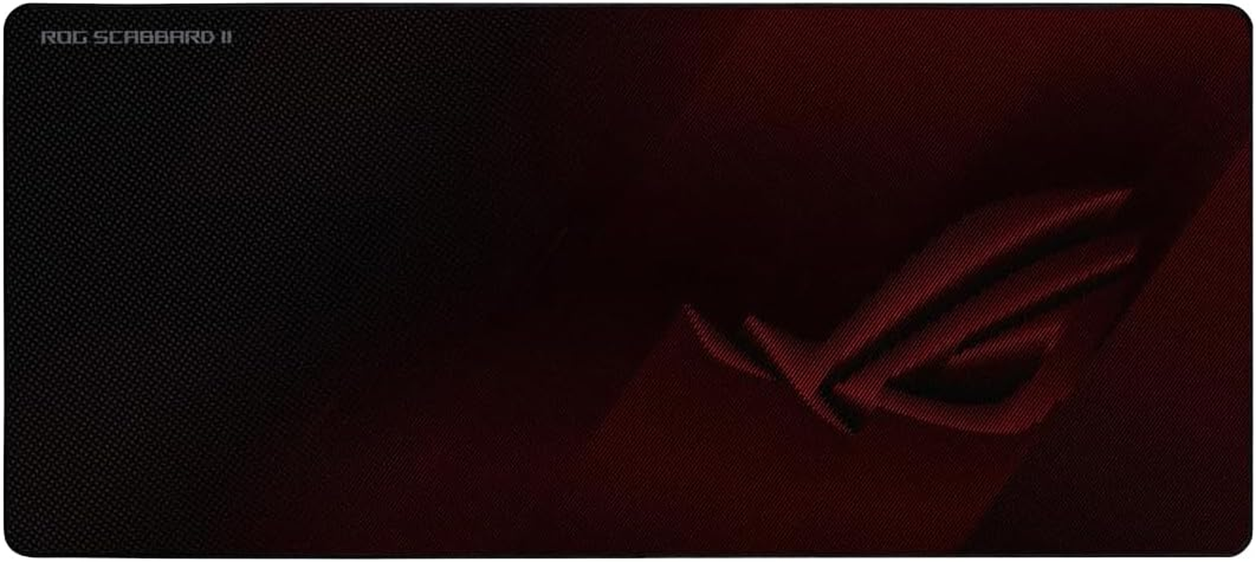 ASUS ROG Scabbard II Extended Gaming Mouse Pad - 900X400Mm, Protective Nano-Coating, Water, Oil and Dust Repellent Surface, Anti-Fray Stitching, Non-Slip Rubber Base