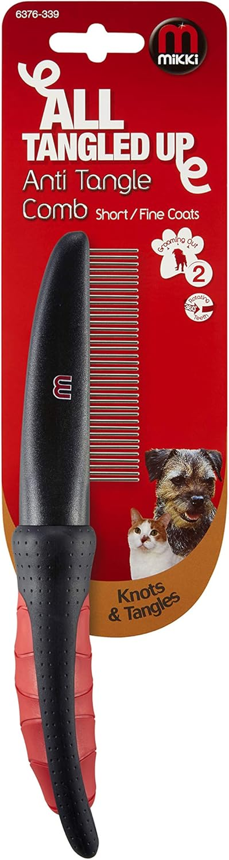 Mikki Dog, Cat Anti-Tangle Shedding Comb - Removes Knots, Matts and Tangles - for Fine Hair Coats image number 6