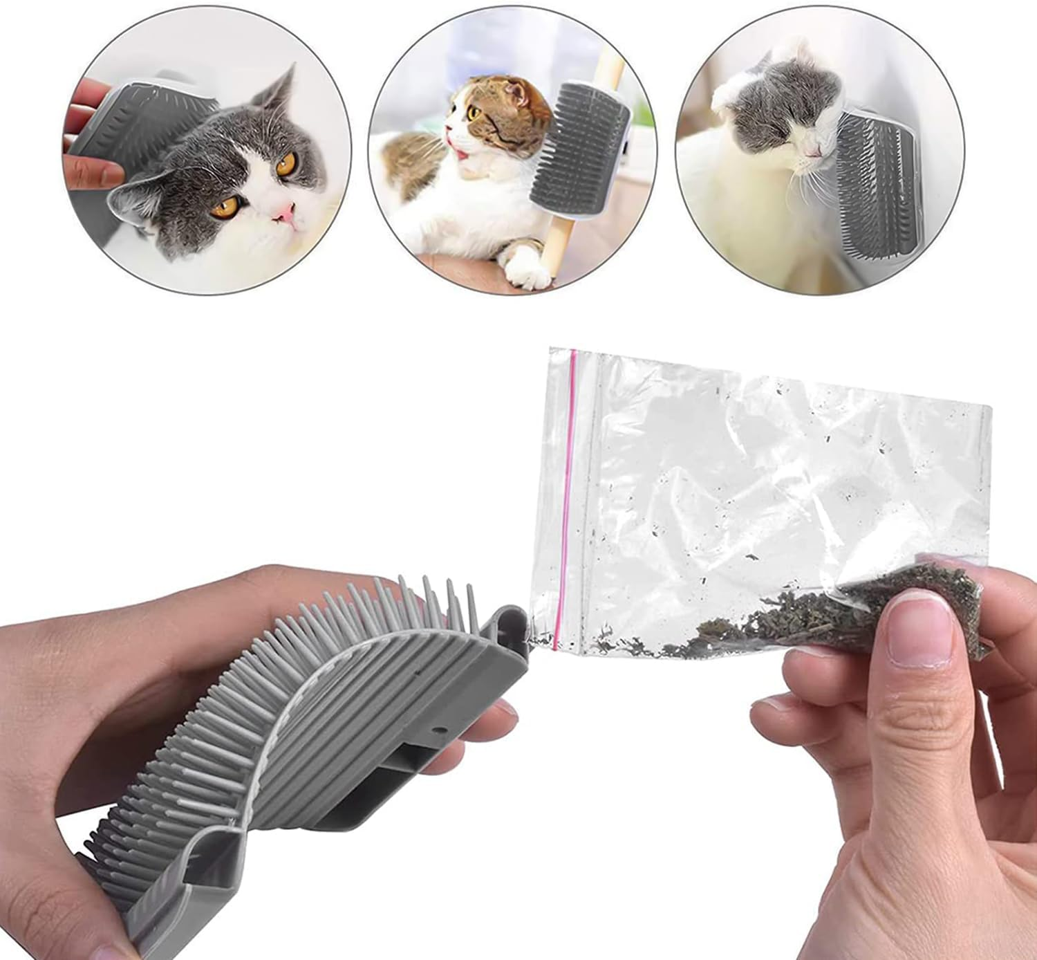 Cat Brush, Massage Corner Cat Brush, Cat Self Groomer, Cat Massage and Hair Removal, Cat Brush Wall, Cat Brush Cat Self Groomer, for Long Hair, Short Hair Cat Massage, Cat Toy image number 4