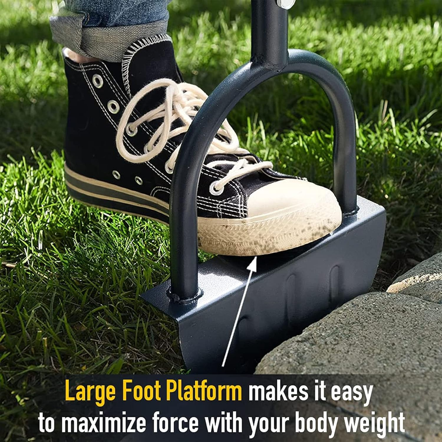 Half Moon Edger Lawn Tool, Manual Lawn Edger - Border Edger, Half Moon Lawn Edger, Garden Spade Shovel with Ergonomic Handle for Lawn, Garden, Sidewalk image number 5