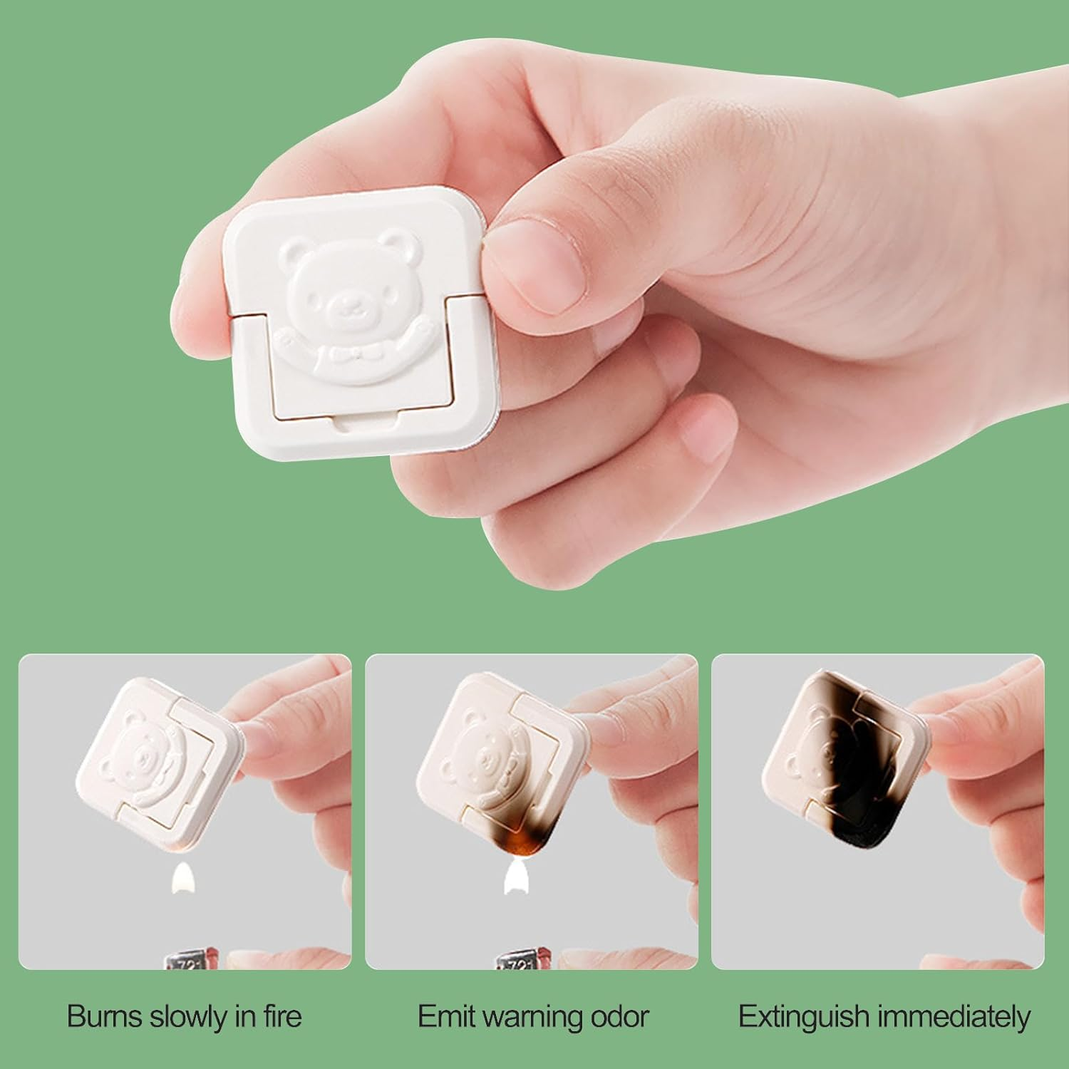 26Pcs Socket Protection Cover, Power Point Cover Child Proof with Hidden Handle, Power Point Cover Waterproof, Dustproof and Electric Shock-Proof (National Standard-Square Bear 3-Hole-White *26)