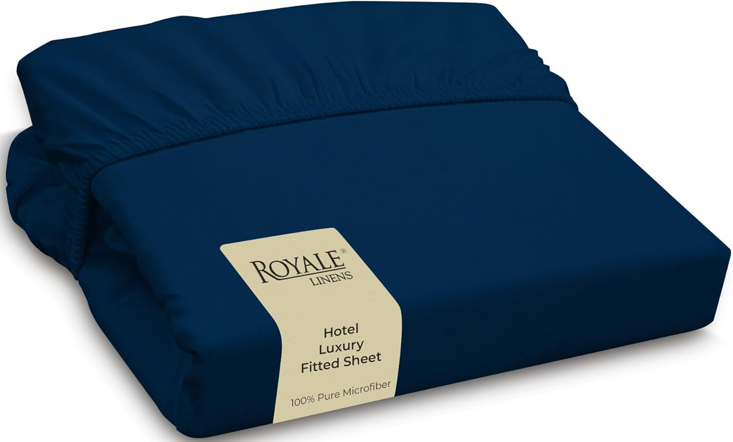 Royale Linens Fitted Sheet Queen - Brushed Hotel Quality 1800 Ultra-Soft Wrinkle & Fade Resistant - Bottom Sheet - Deep Pocket Stretches up to 16" - Fitted Sheet Only - Elastic Sheet (Queen, Black)