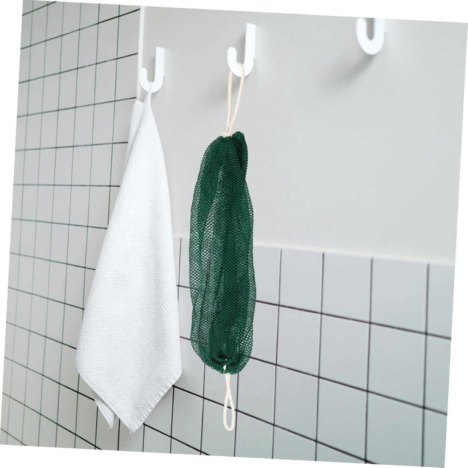 KOMBIUDA 2Pcs Shower Body Scrubber: African Net Sponge Scrub Exfoliator - Exfoliating Shower Body Scrubber - Back Bathing Accessories image number 1