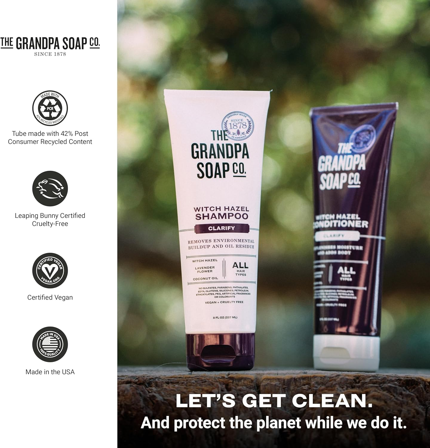 The Grandpa Soap Co. - Clarify Shampoo Witch Hazel - 8 Fl. Oz. image number 1