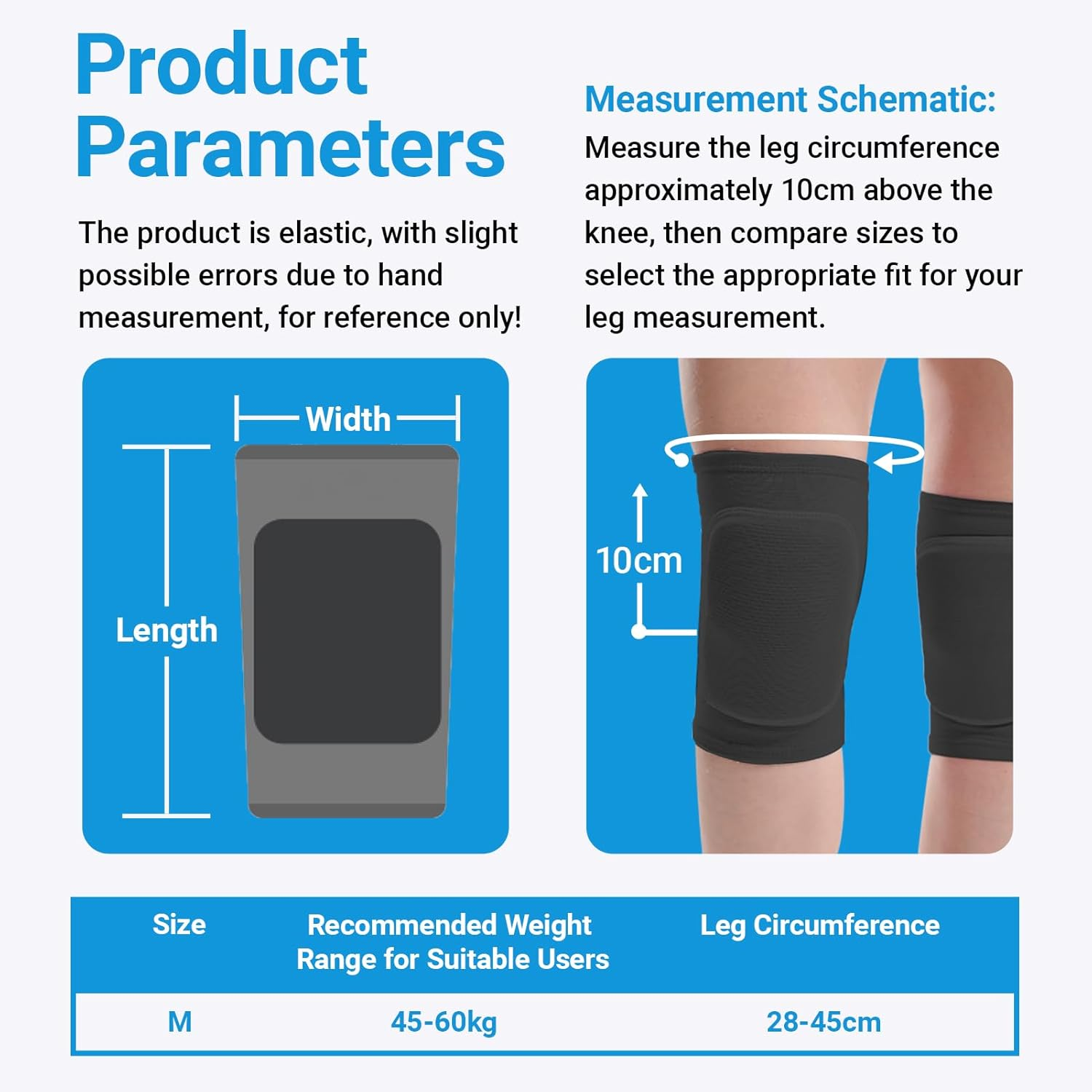 Unisex Knee Pads for Volleyball, Shock Absorption during Exercise, Thick Spongy Pads Protect the Knees, Anti-Slip Design, Be Suitable for Dance Training, Volleyball, and Other Sports (Black) image number 6