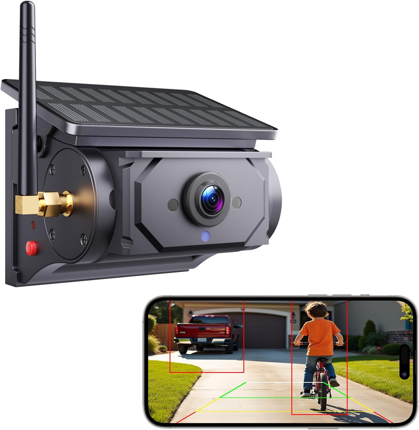 Wifi Solar Wireless Reversing Camera, Magnetic Wireless Reversing Camera with 9600 Mah Rechargeable Battery, 1080P Camera with Waterproof, IR Night Vision, Wide Angle Rear View for Trucks image number 5