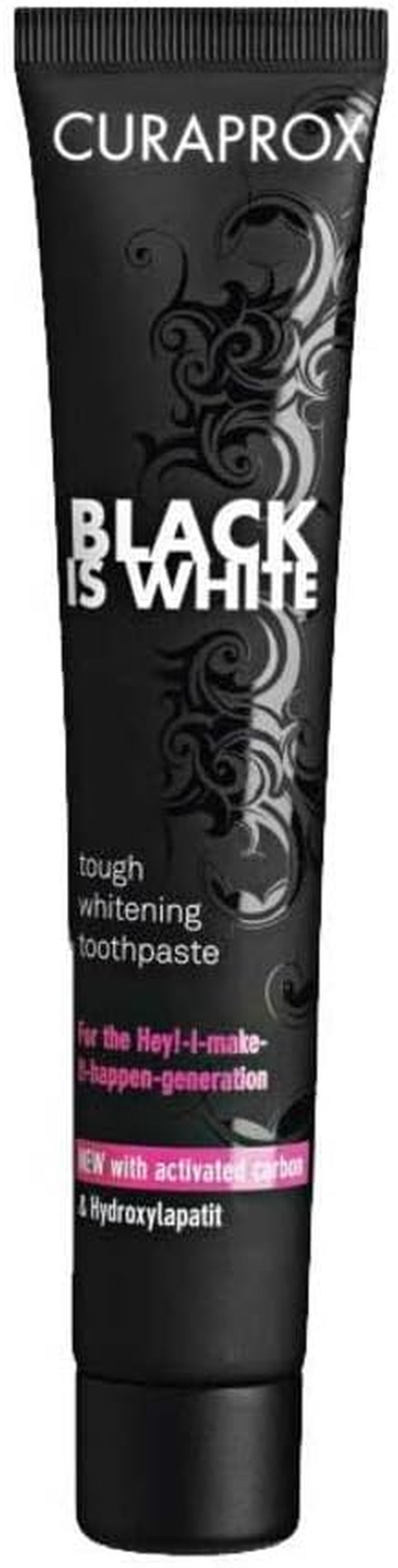 Curaprox Black Is White Toothpaste for White Teeth, Teeth Whitening with Black Activated Carbon Toothpaste, Whitening Toothpaste, 1 X 90 Ml image number 1