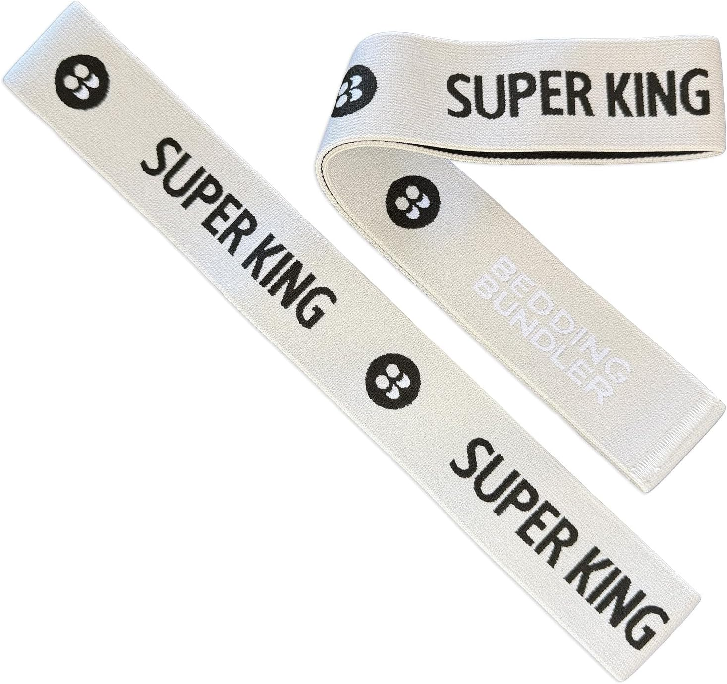 BEDDING BUNDLER Bed Sheet Organiser Bands | 2-Pack Premium Storage Woven Label for Single to Queen Size, King, Super King & Covers | Keep Linen Neat & Organised | Carbon Offset (Natural, Super King) image number 3